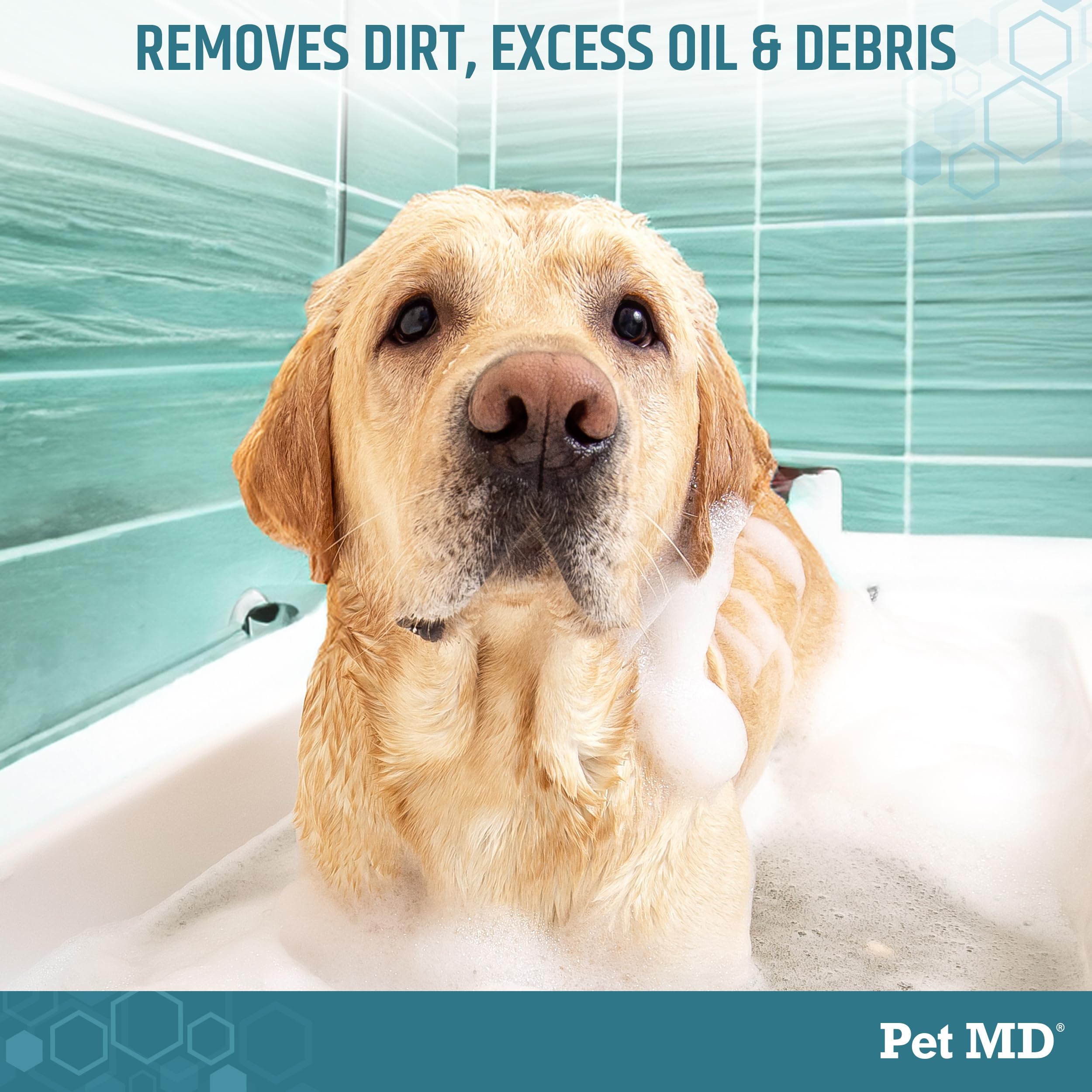 Pet MD Benzoyl Peroxide Shampoo for Dogs & Cats - Helps Remove Dead Skin, Unclog Pores, and Manage Mange - Seborrhea and Degreasing Shampoo for Pet Skin Maintenance - Sweet Pea Vanilla Scent (16oz)