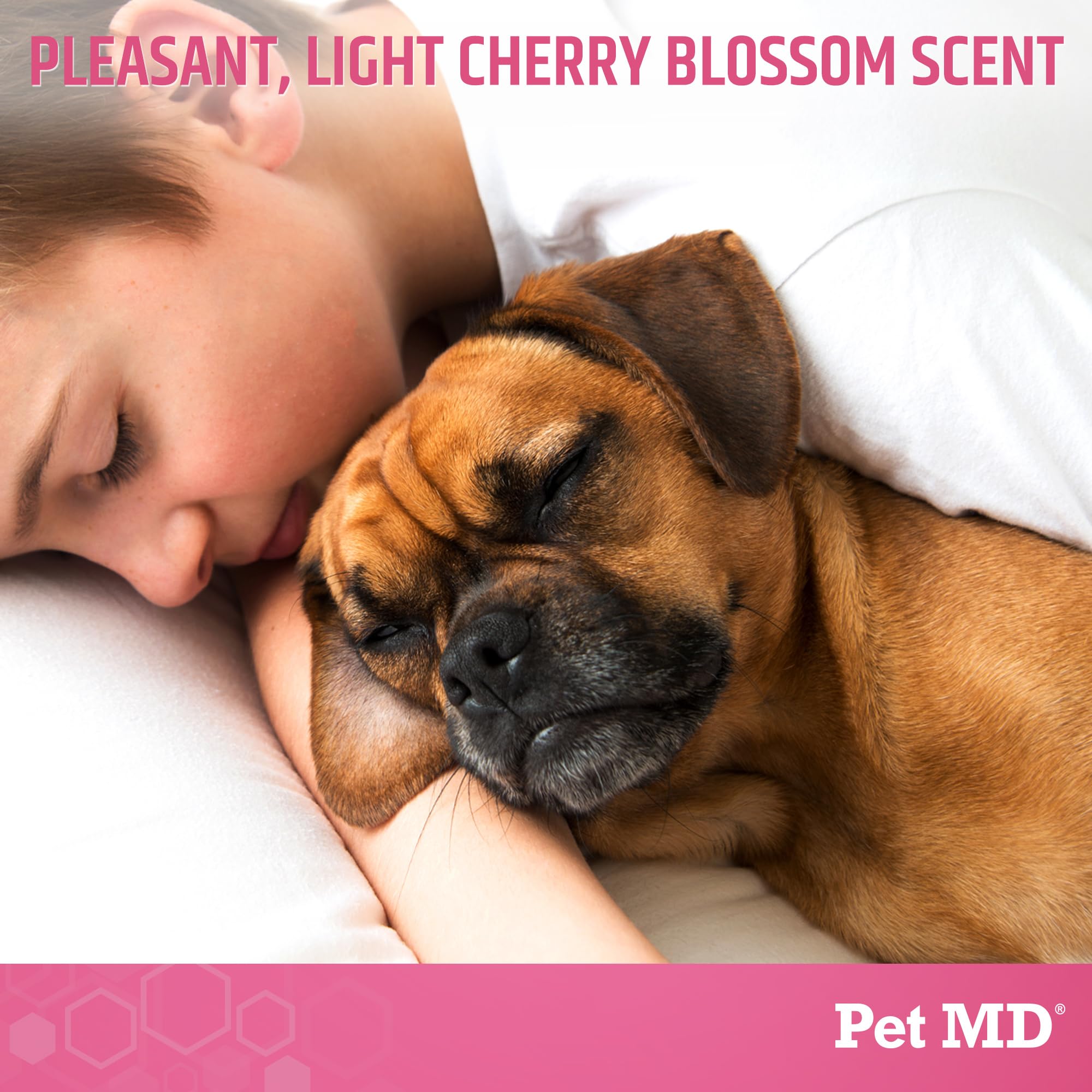 Pet MD Body Spray for Dogs & Cats, Deodorizing Dog Perfume Reduces Static & Eliminates Odor - Long-Lasting Pet Cologne Spray for Dogs - Cherry Blossom