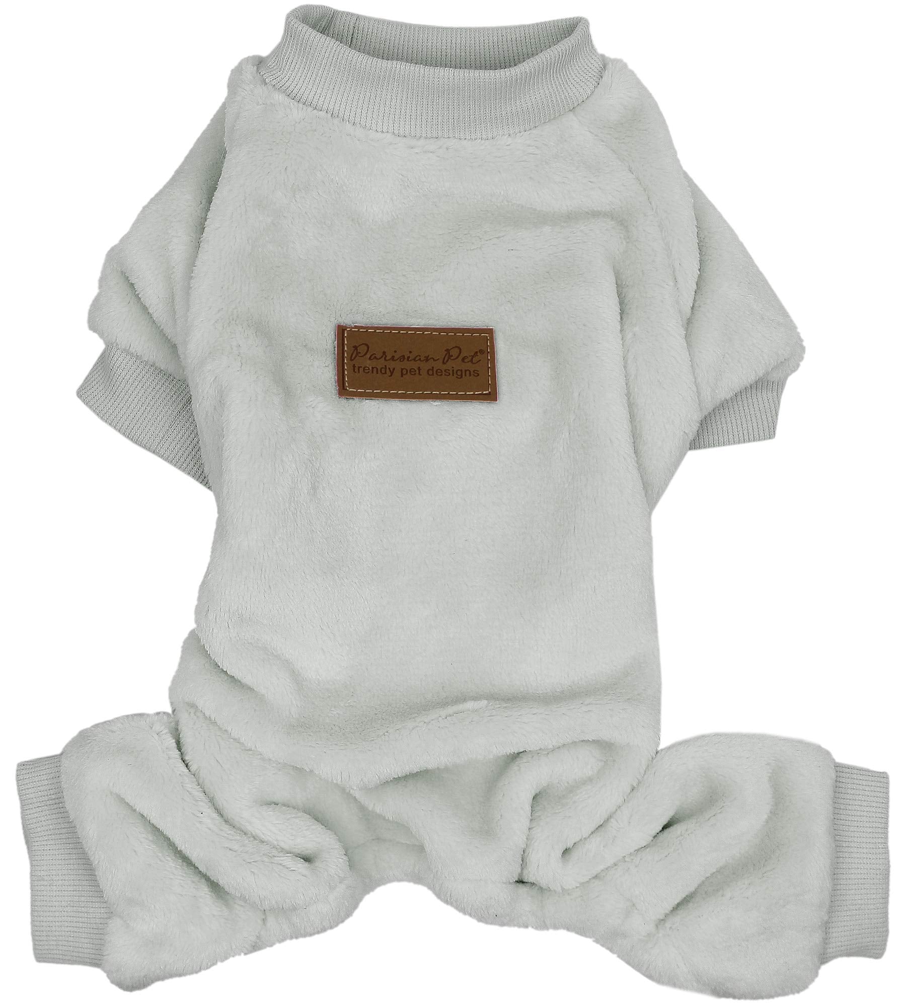 Parisian Pet Dog Pajamas – Grey Dogs Pjs – Stretchable Fleece Dog Pants – Dog Shedding Suit - Machine Washable Dog Jammies - Puppy Body Suit – Dog Pajamas for Large-Sized Dogs - XL