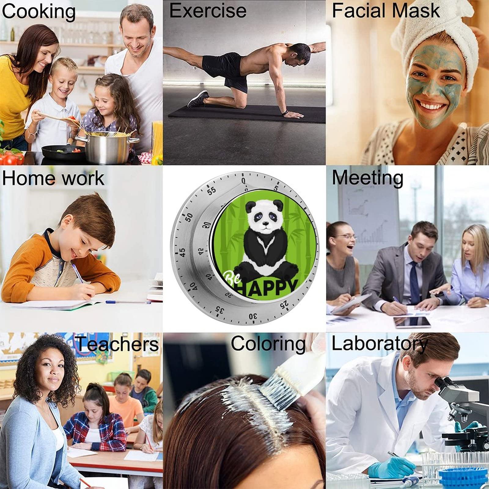 Kitchen Timer Animal Panda Timer Magnetic Timer Mechanical Timer for Home Baking Cooking Oven