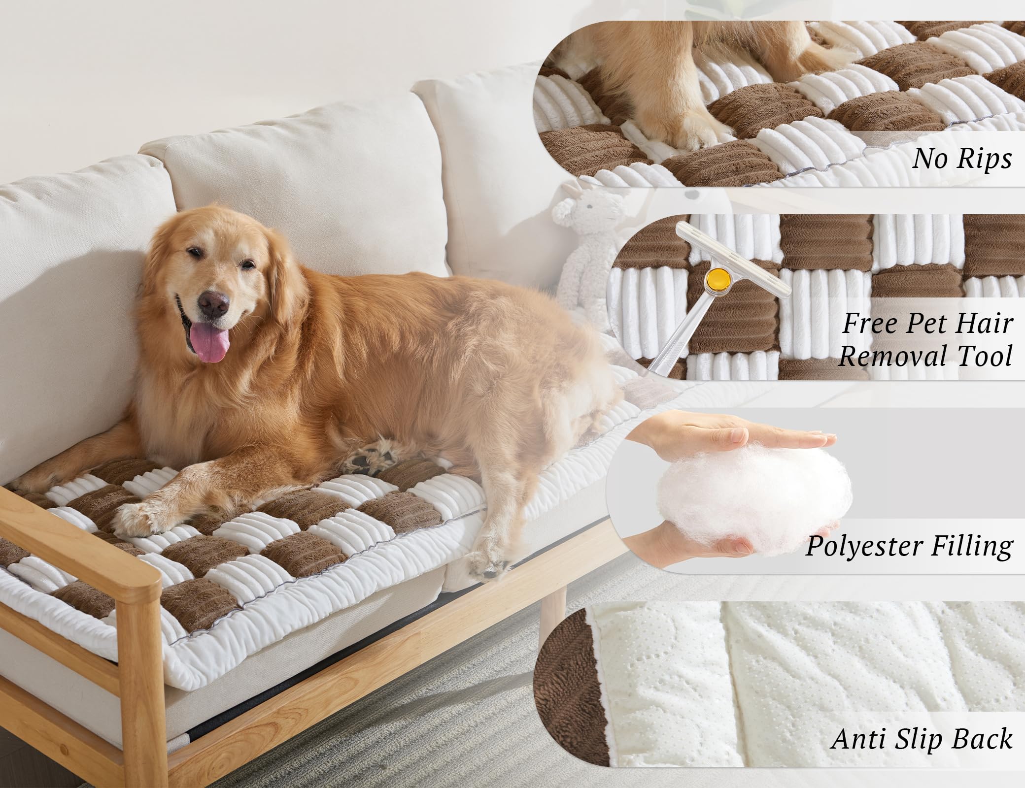 Couch Cushion Cover for dogs Sofa Cover Washable Pet Love Seat Couch Covers for Sofa Slipcovers Couch Protector Blanket for Dogs Sofa Cushion Covers for Pets Washable Pad Black 70x70cm/27.6x27.6in