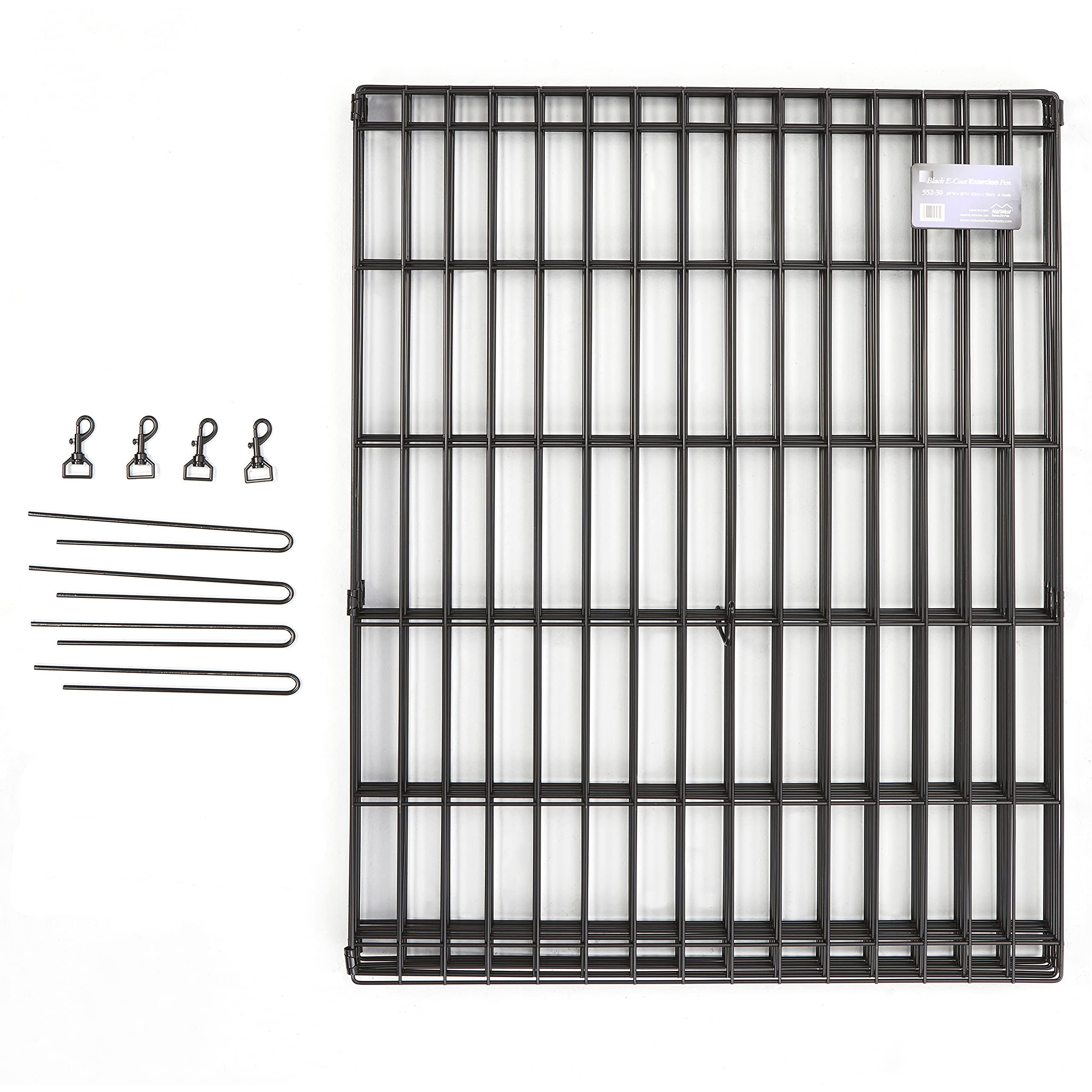 MidWest Homes for Pets 30-Inch Exercise Pen, for Indoor and Outdoor Use, 16 Sq Feet of Play, Single Door Folding Dog Pen, with Large Door Opening & Secure Latch, Easy to Set Up, Foldable Dog Playpen