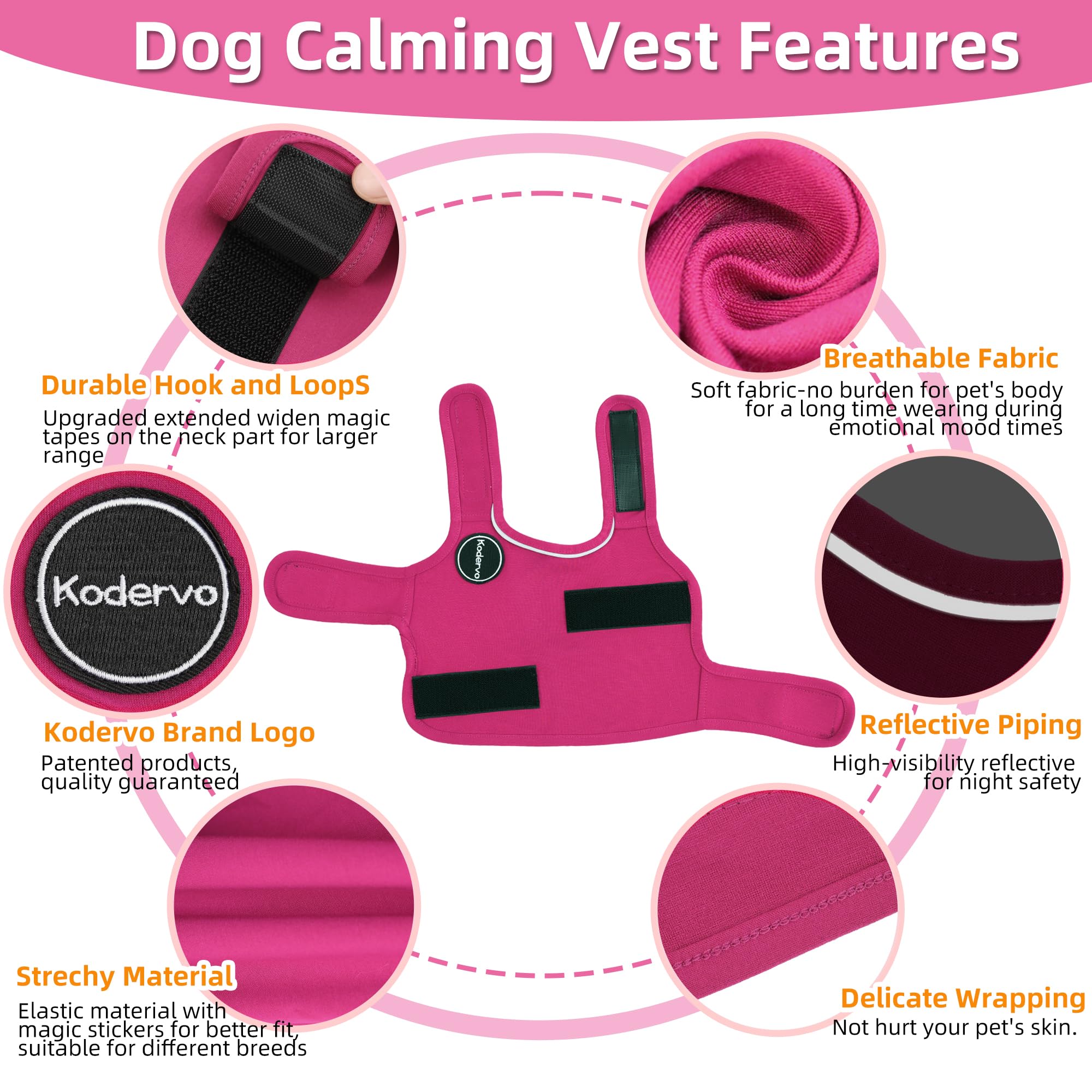 Kodervo Dog Anxiety Jacket, Skin-Friendly Dog Calming Shirt - Dog Coat for Thunder, Fireworks, Vet Visits and Separation - Keep Pet Calm Without Medicine & Training, Dark Green, Medium