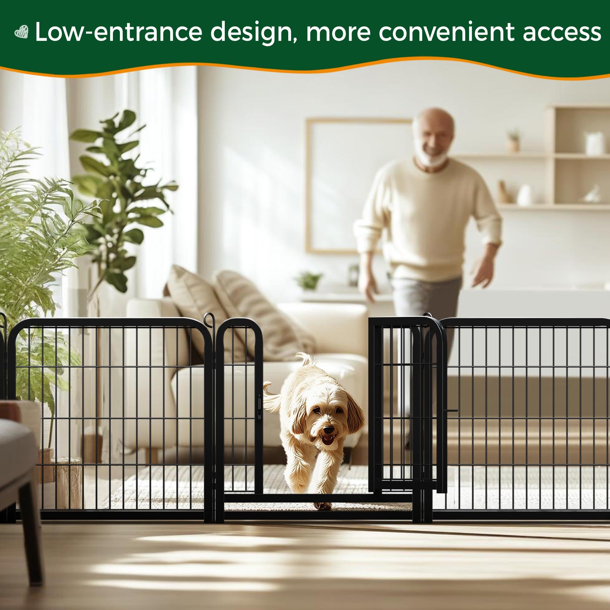 Yaheetech Dog Playpen Outdoor, 24 inch 8 Panels Dog Pen Indoor Heavy Duty Puppy Exercise Pen Metal Pet Fence for RV Camping/Yard/Garden
