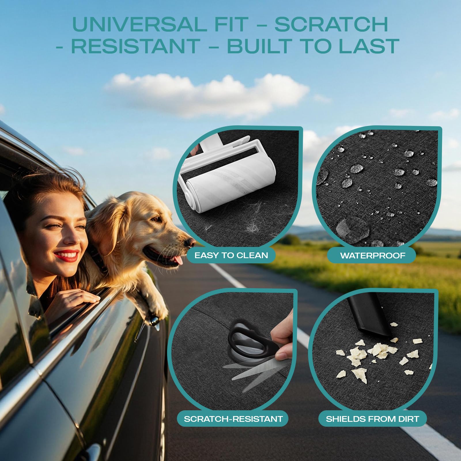 Skechers Dog Car Seat Cover for Pets GOGA MAT, Seat Extender for Dogs Waterproof Seat Cover Hammock Heavy Duty Scratch Proof Nonslip Durable Back Seat Covers for Cars Trucks and SUVs,Black