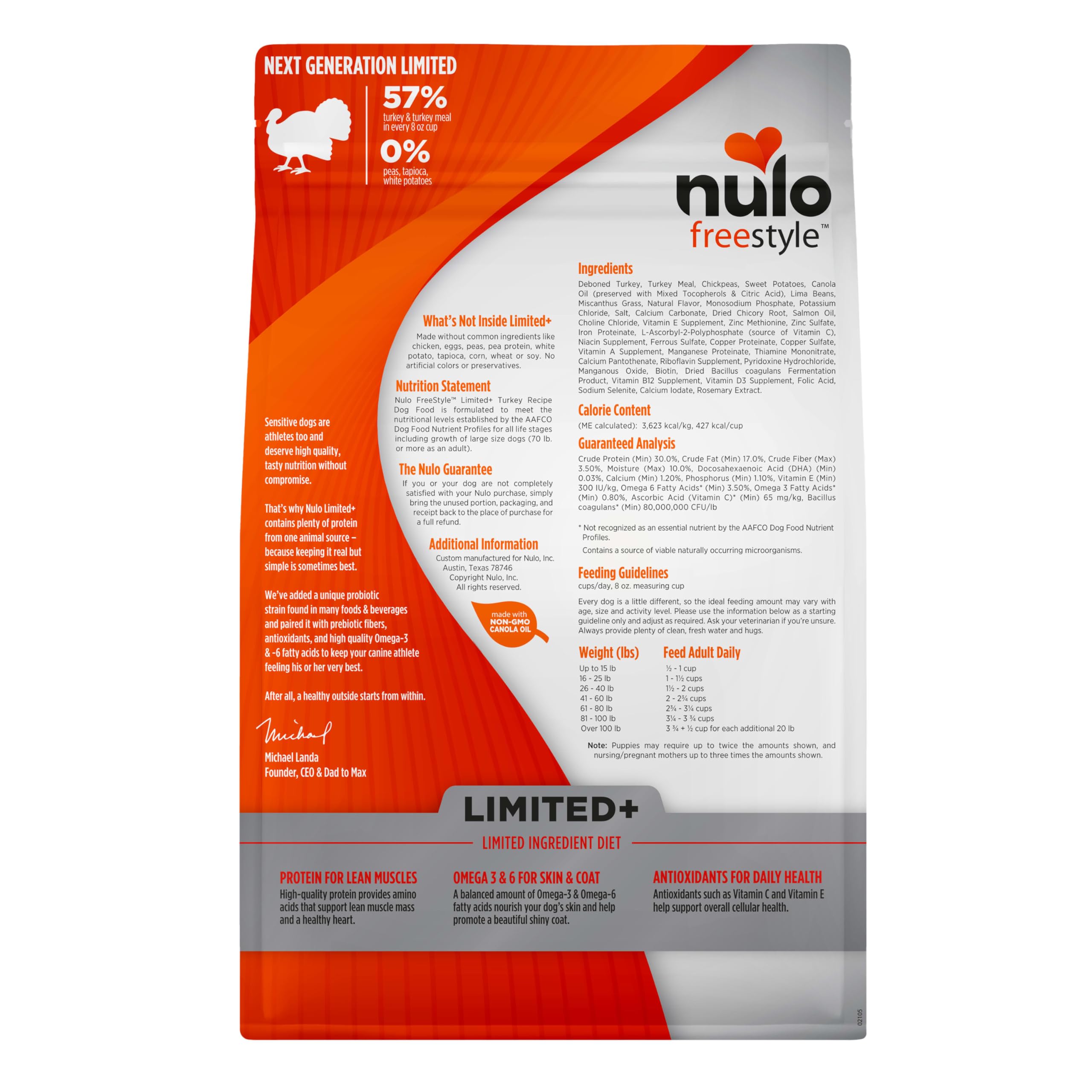 Nulo Freestyle Limited Ingredient Dry Dog Food - High Protein Turkey Recipe, Natural Grain Free Dog Food for Puppies & Adults, Small, Medium and Large Breed Kibble, 5.5lb Bag