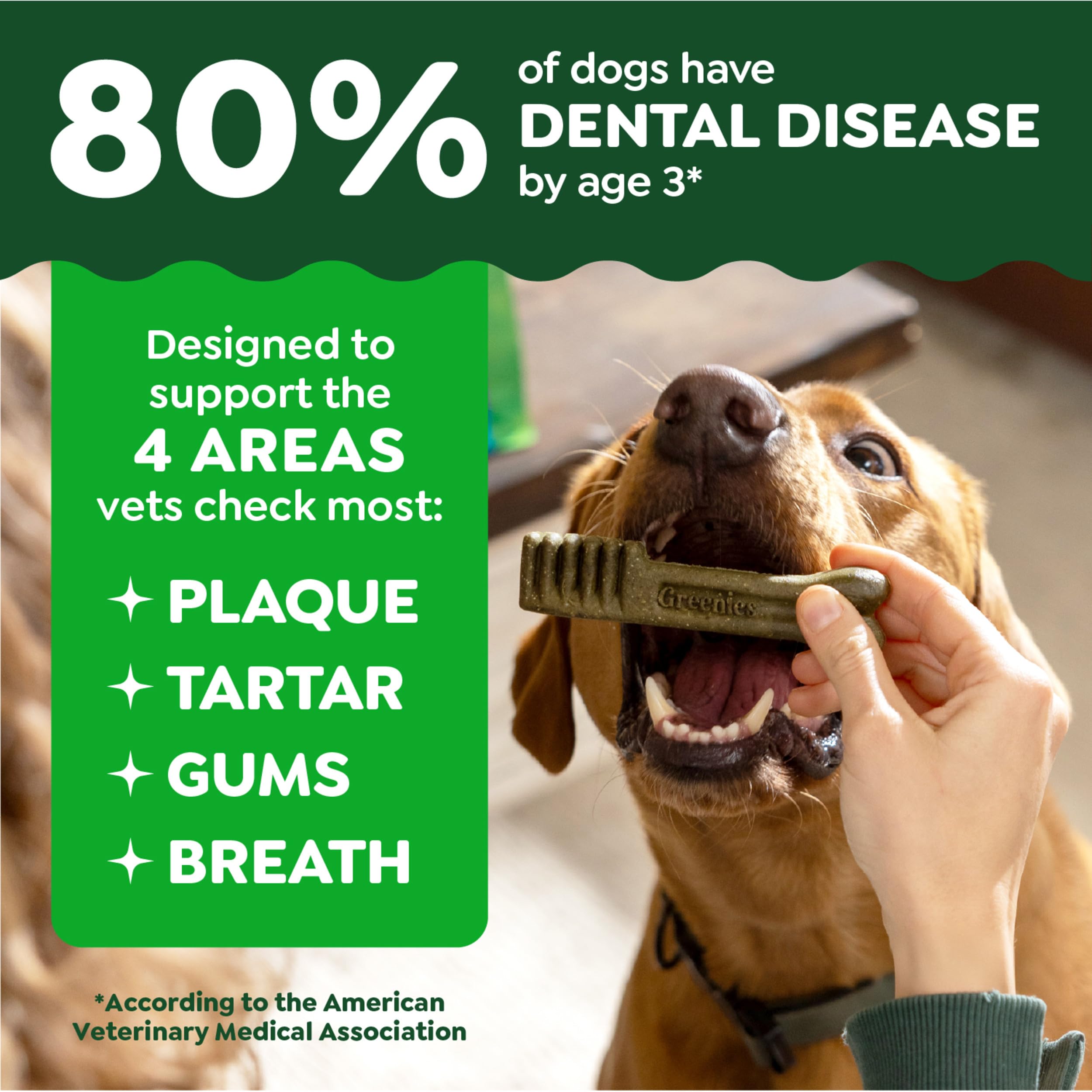 Greenies Veterinarian-Recommended Adult Natural Dental Dog Treats Petite Size, Original Flavor, 18 oz. Pack, 30 Count