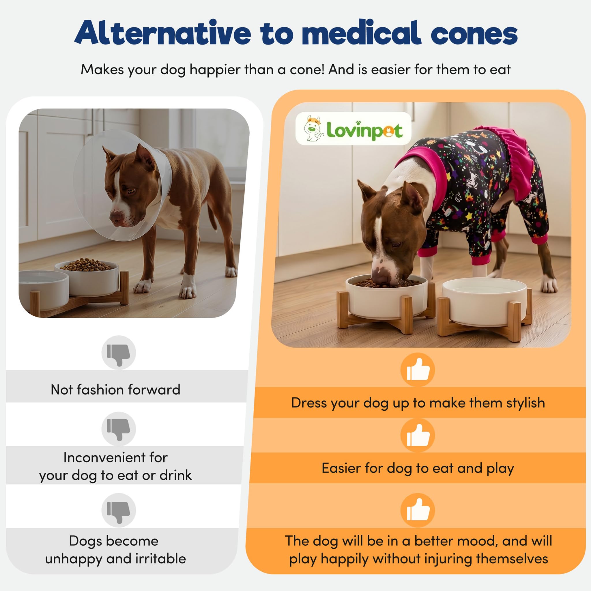 LovinPet Large Breed Dog Pajamas, Wound Care/Post Surgery Recovery Shirt for Large Dogs, Unicorn and Rainbow Black Print, Stop Shedding for Dogs, Pitbull Clothes, Bodysuit Dog Jammies, 2XL