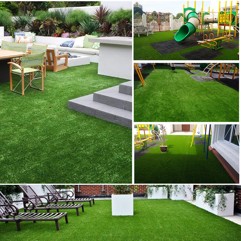 WarmShe Synthetic Artificial Grass Turf 0.4" Customized Sizes, Drainage Holes Pet Faux Grass Astroturf Rug Carpet 8FTX81FT Indoor Outdoor Rug Area Garden Decor