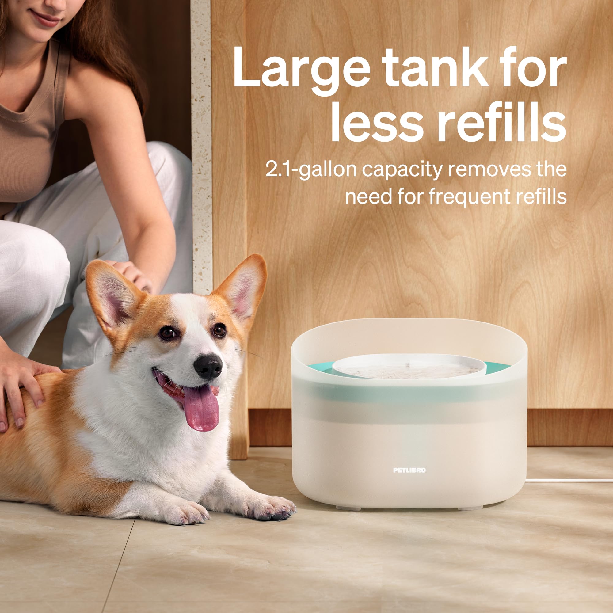 PETLIBRO Replacement Filters for Capsule Dog Fountain PLWF008, 2 Month Set of Filters for Dog Water Dispensers, 4 Count Pack, White