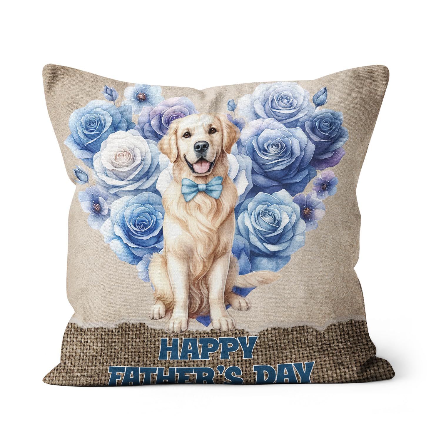 Ninety3POD Golden Retriever Proud Dad Happy Father's Day Pillow Cushion Double Sided Goldens Dog Lover Gifts Idea Throw Pillow - 02008