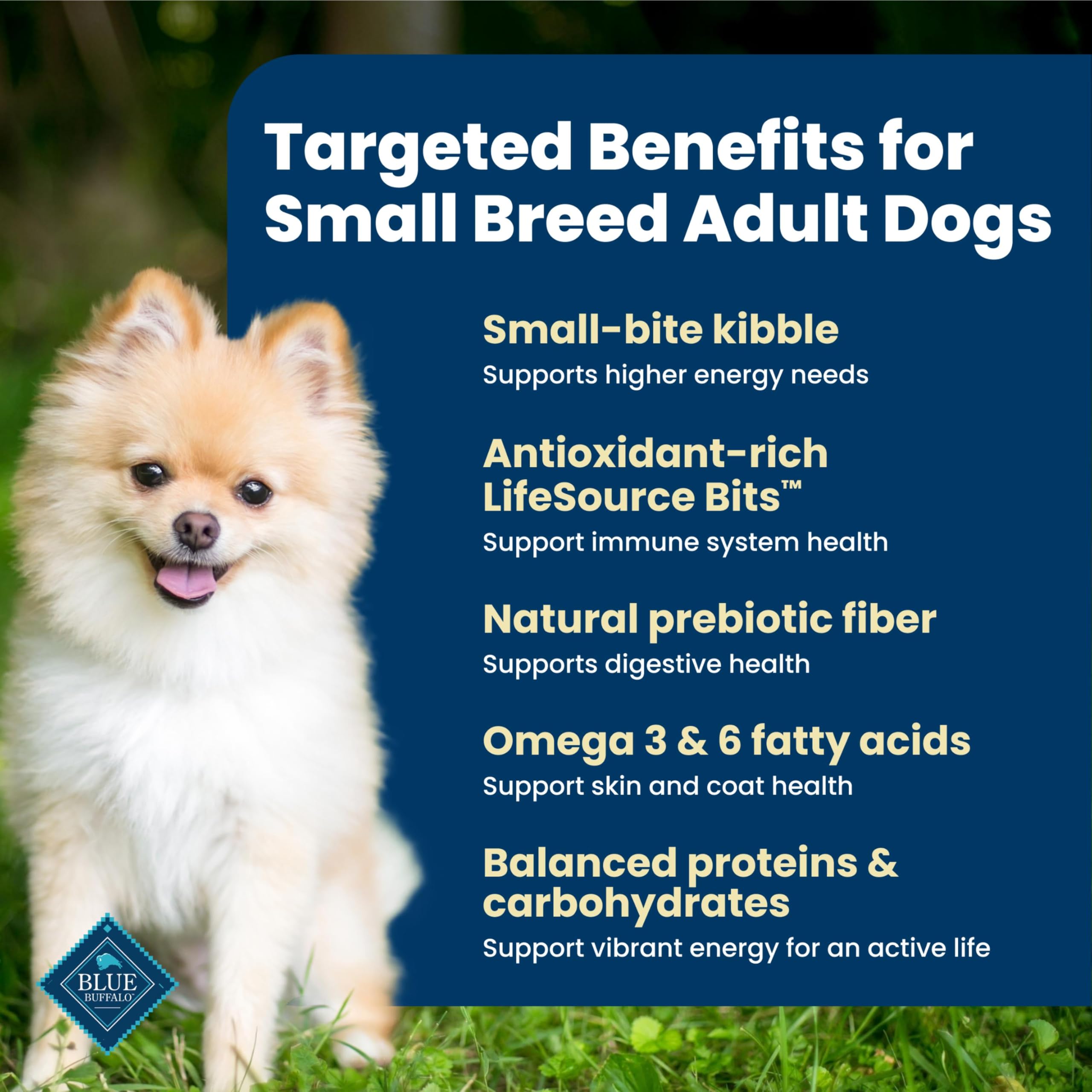 Blue Buffalo Life Protection Formula Chicken & Brown Rice Small Bite Adult Dry Dog Food, Supports Immunity with Antioxidant-Rich LifeSource Bits, Promotes Healthy Muscles, Skin & Coat Health, 30 lbs.