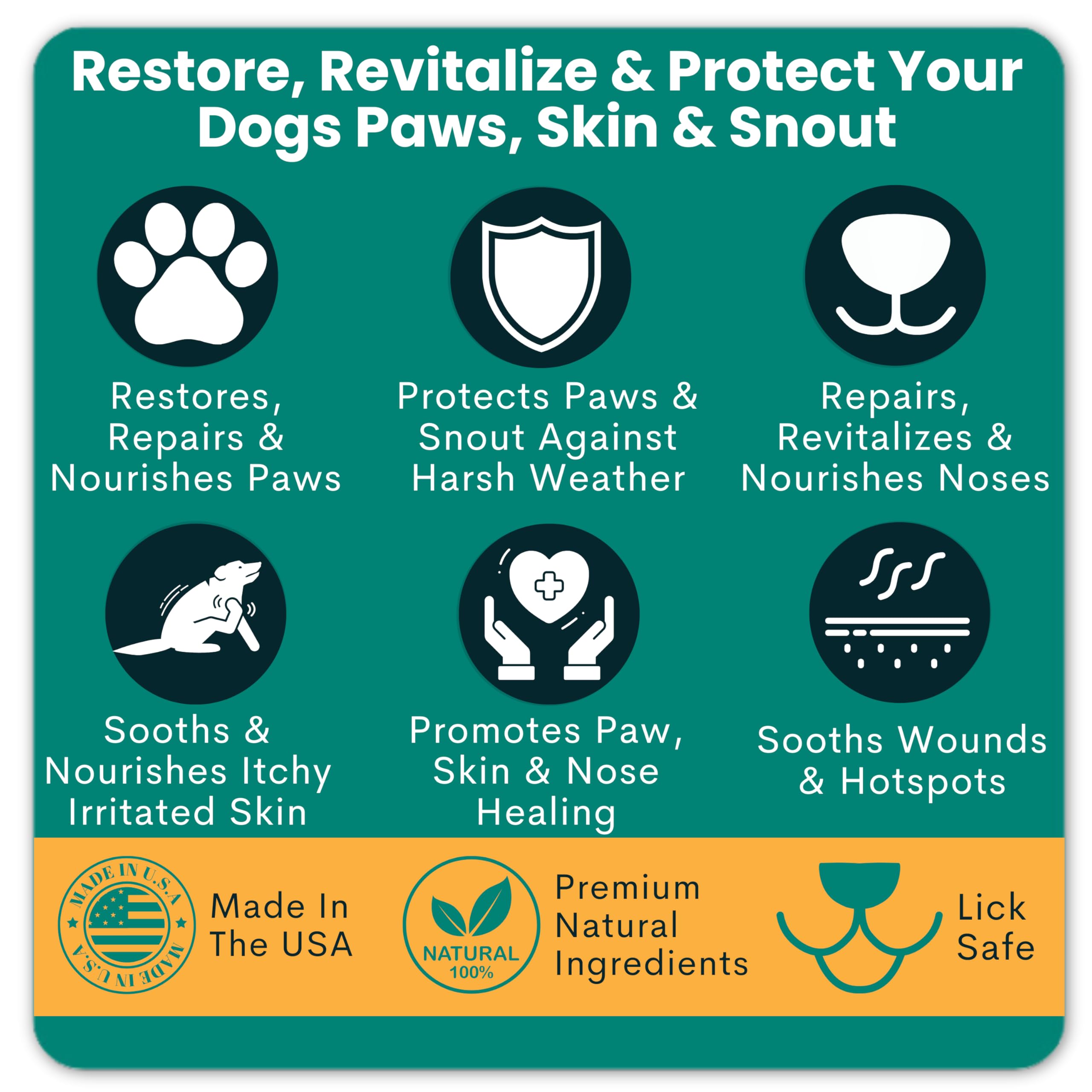 Trail Hound Dog Paw Balm – Natural Dog Paw Protector for Dry, Cracked Heels – Soothes Itchy Skin, Lick-Safe Paw Soother for Dogs – Nose Balm for Dry Snout & Paws, Softens & Repairs – 2oz
