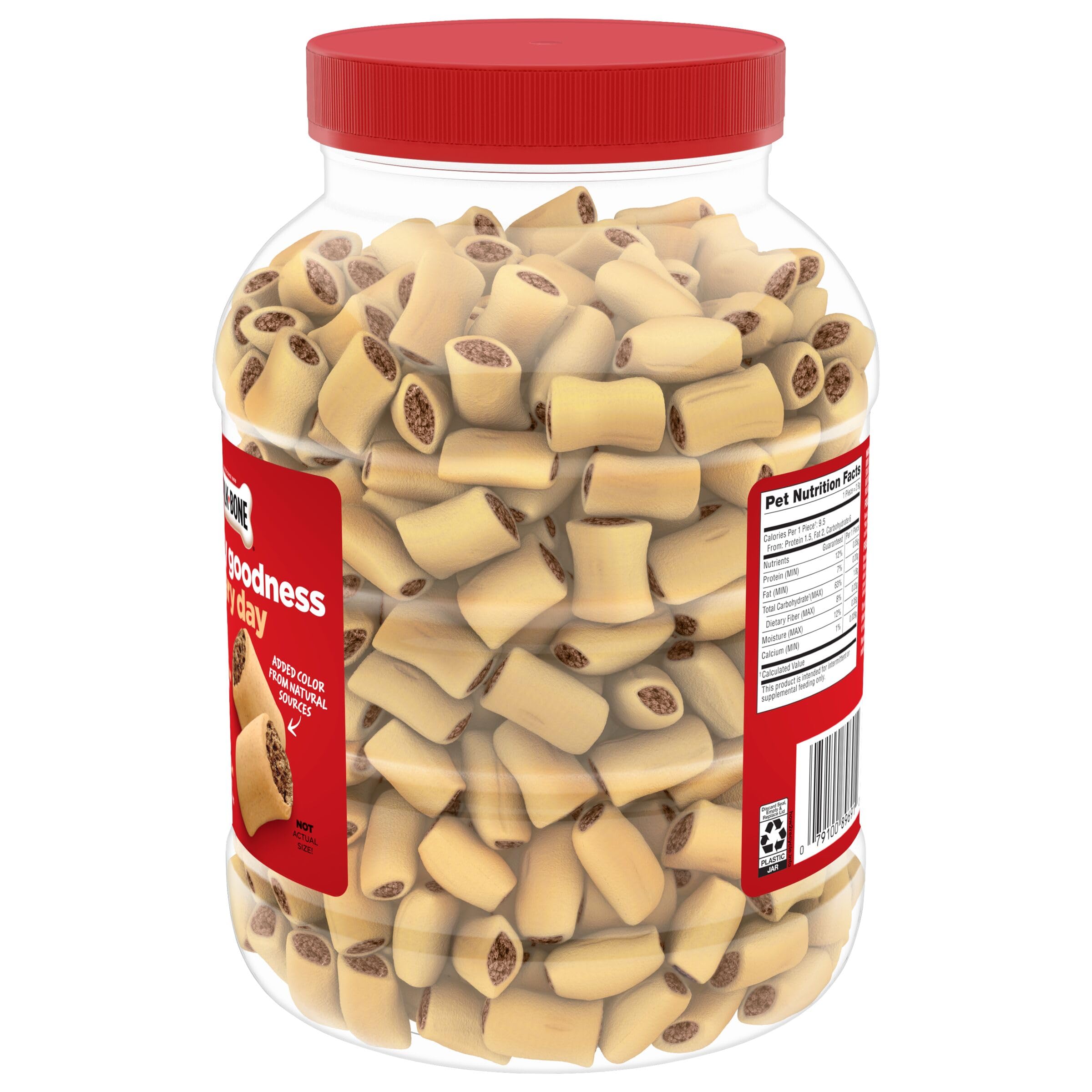 Milk-Bone MaroSnacks Peanut Butter Flavor (Artificially Flavored) Dog Treats with Real Bone Marrow, 40 Oz. Canister
