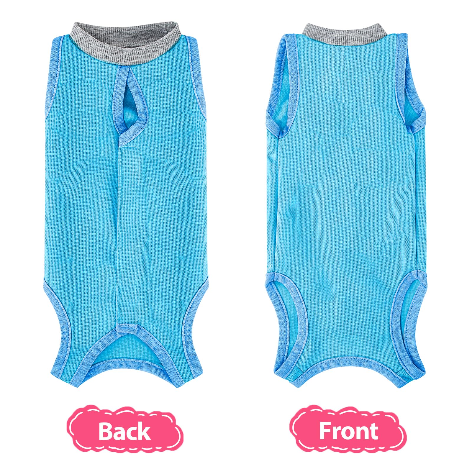 Coppthinktu Cat Recovery Suit Cat Onesie After Surgery, Breathable Cat Surgery Suit for Female Spay/Neuter, Kitten Surgical Recovery Body Suit Cone Alternative for Abdominal Wounds Blue Meidium