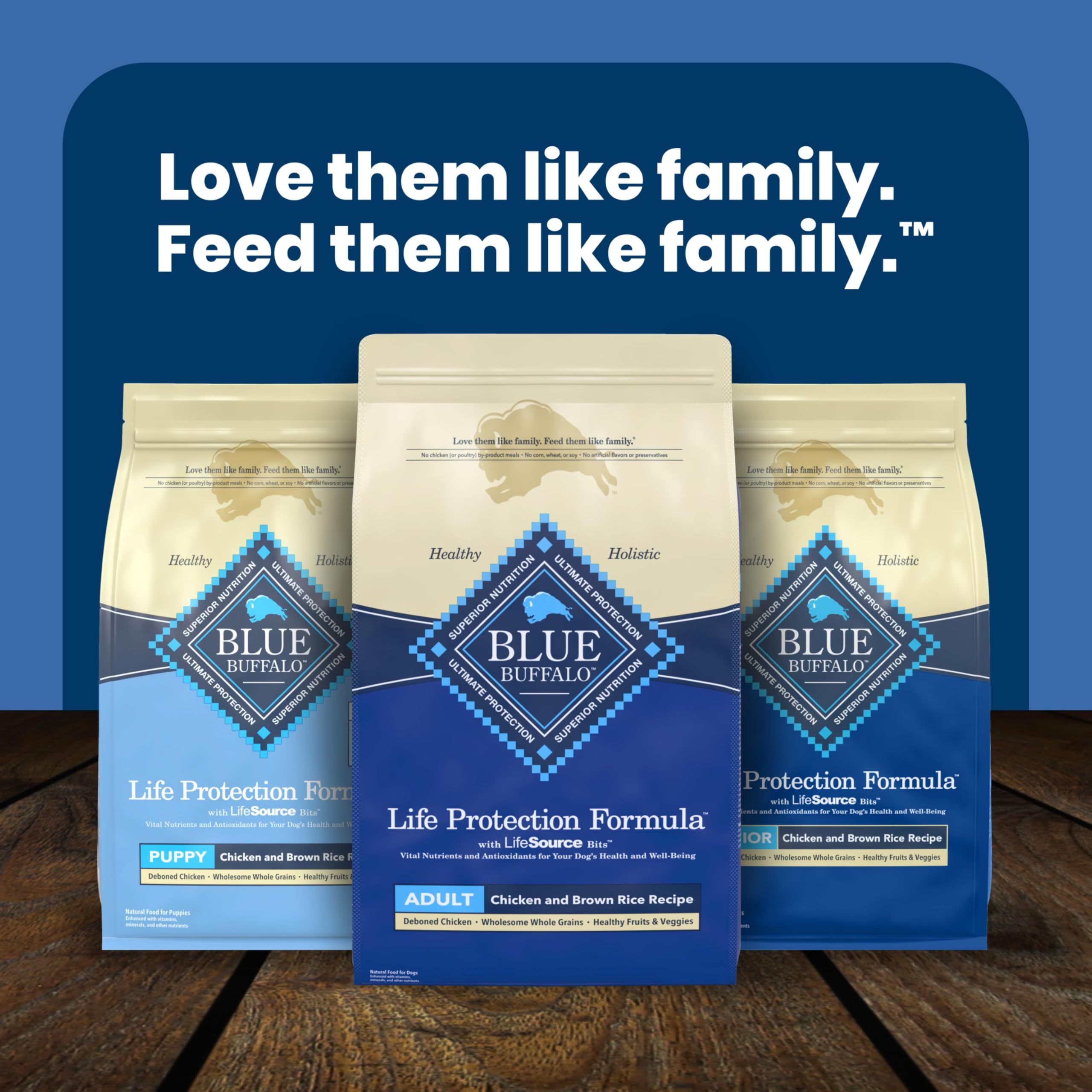 Blue Buffalo Life Protection Formula Chicken & Brown Rice Adult Dry Dog Food, Supports Immunity with Antioxidant-Rich LifeSource Bits, Promotes Healthy Muscle Development, Skin & Coat Health, 5 lbs.