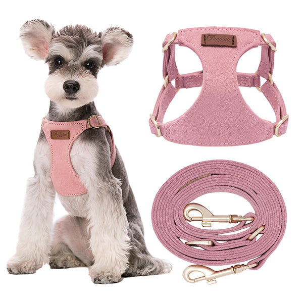 Puppytie No Pull Dog Harness with Multifunction Dog Leash,Soft Adjustable No Choke Escape Proof Pet Harness Vest for Medium Dogs or Large Dogs,Pink,M