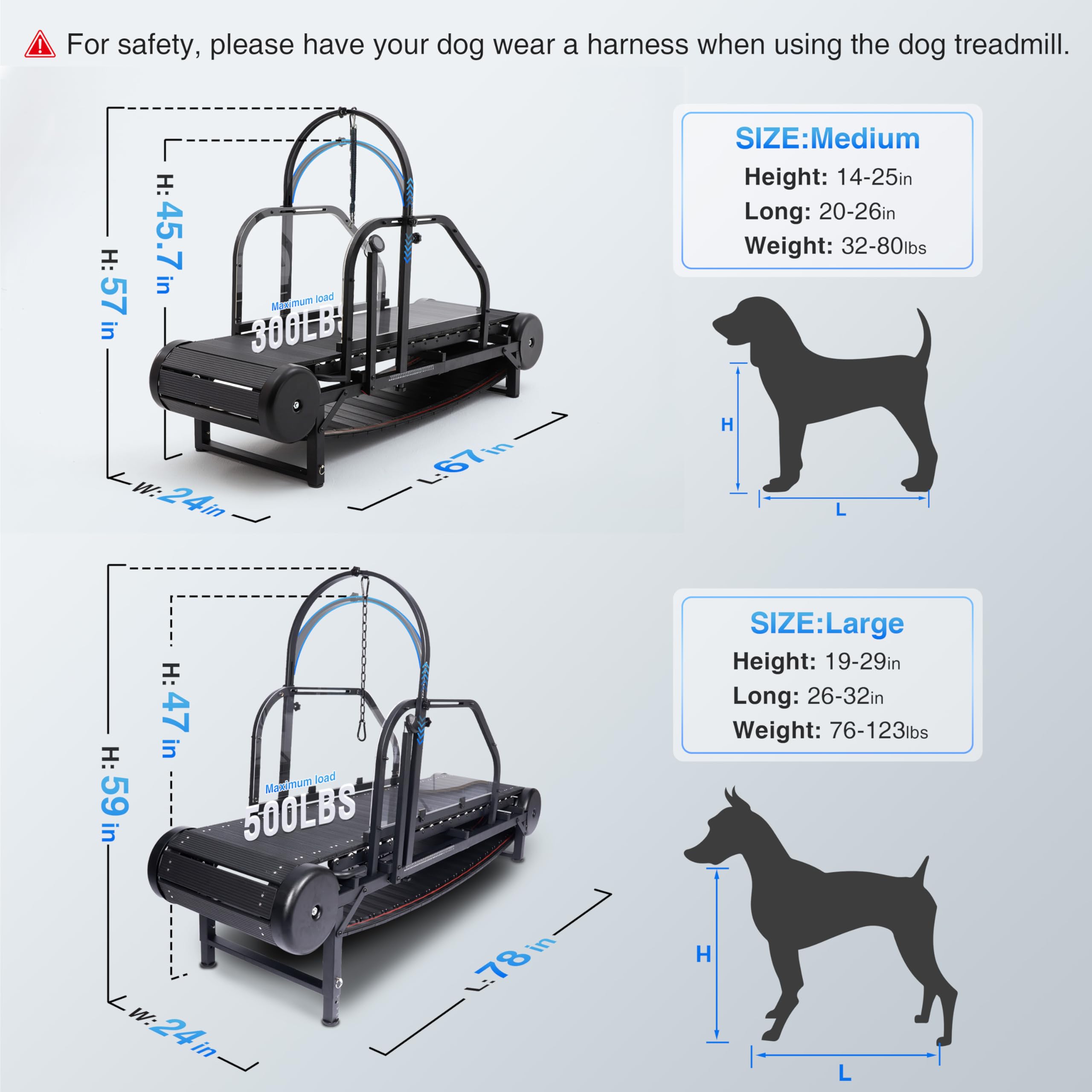 Moysoon Non-Motorized Dog Treadmill for Large Dogs with Pedometer, Wide Running Slatmill, Self-Powered with Brake, 5-Level Incline, Heavy Duty Slatmill for Indoor Exercise Equipment