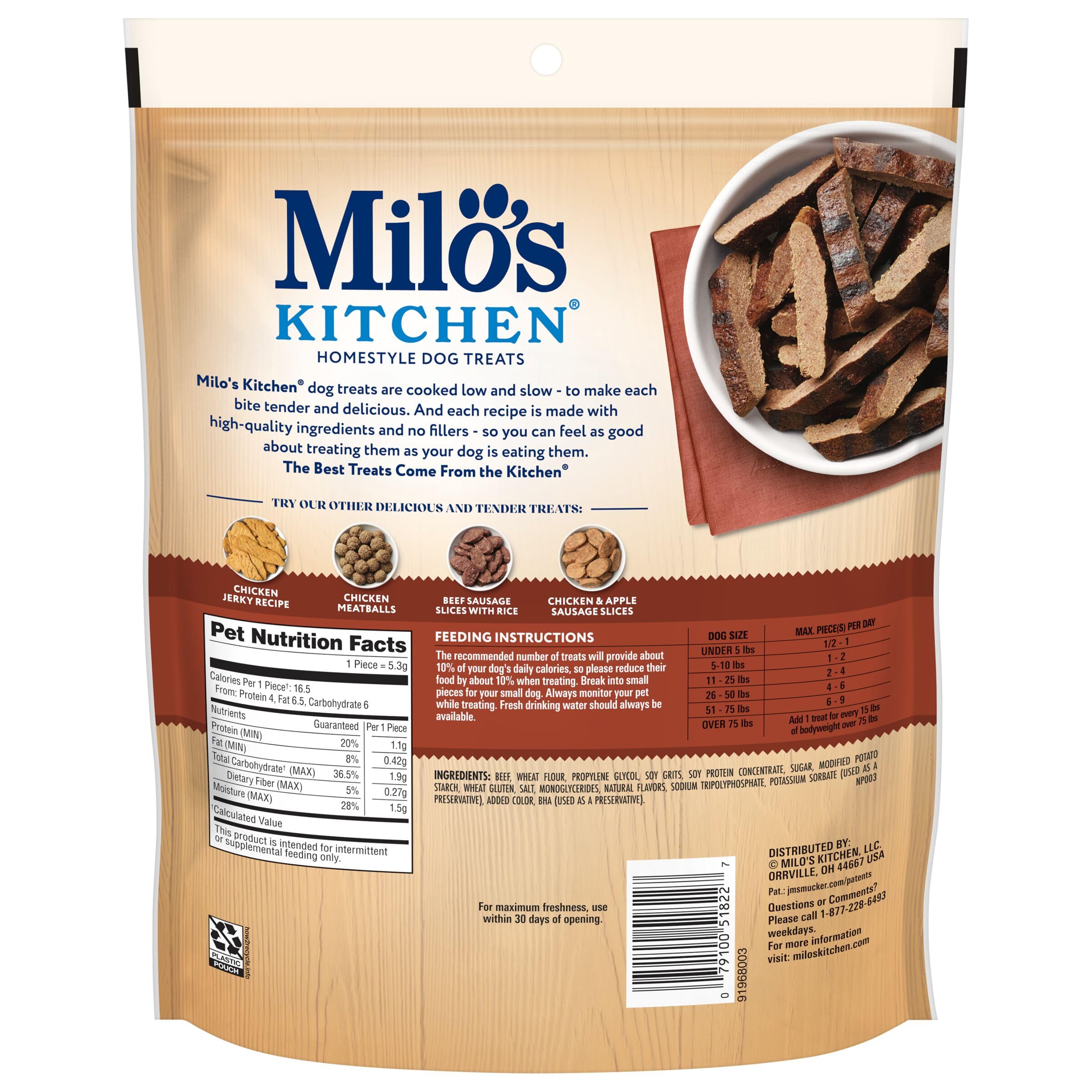 Milo’s Kitchen Steak Grillers Recipe Dog Treats, 18 Oz. Bag