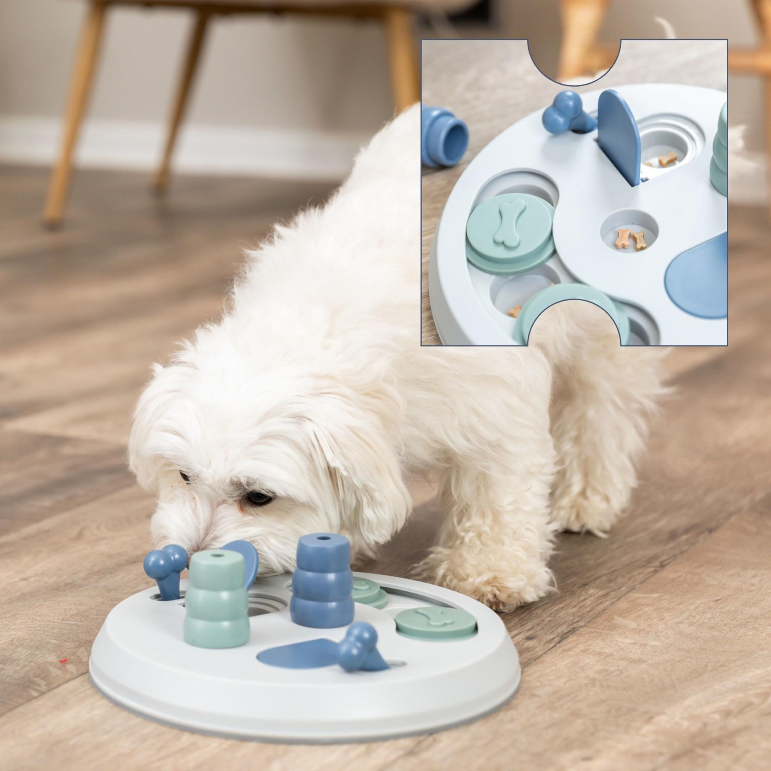 TRIXIE Flip Board Dog Activity Interactive Toy, Level 2 Food Puzzle Game, Brain Teasing Treat Dispenser, IQ and Mental Development Toy for Smart Dogs, Enrichment Toy for Boredom Busting