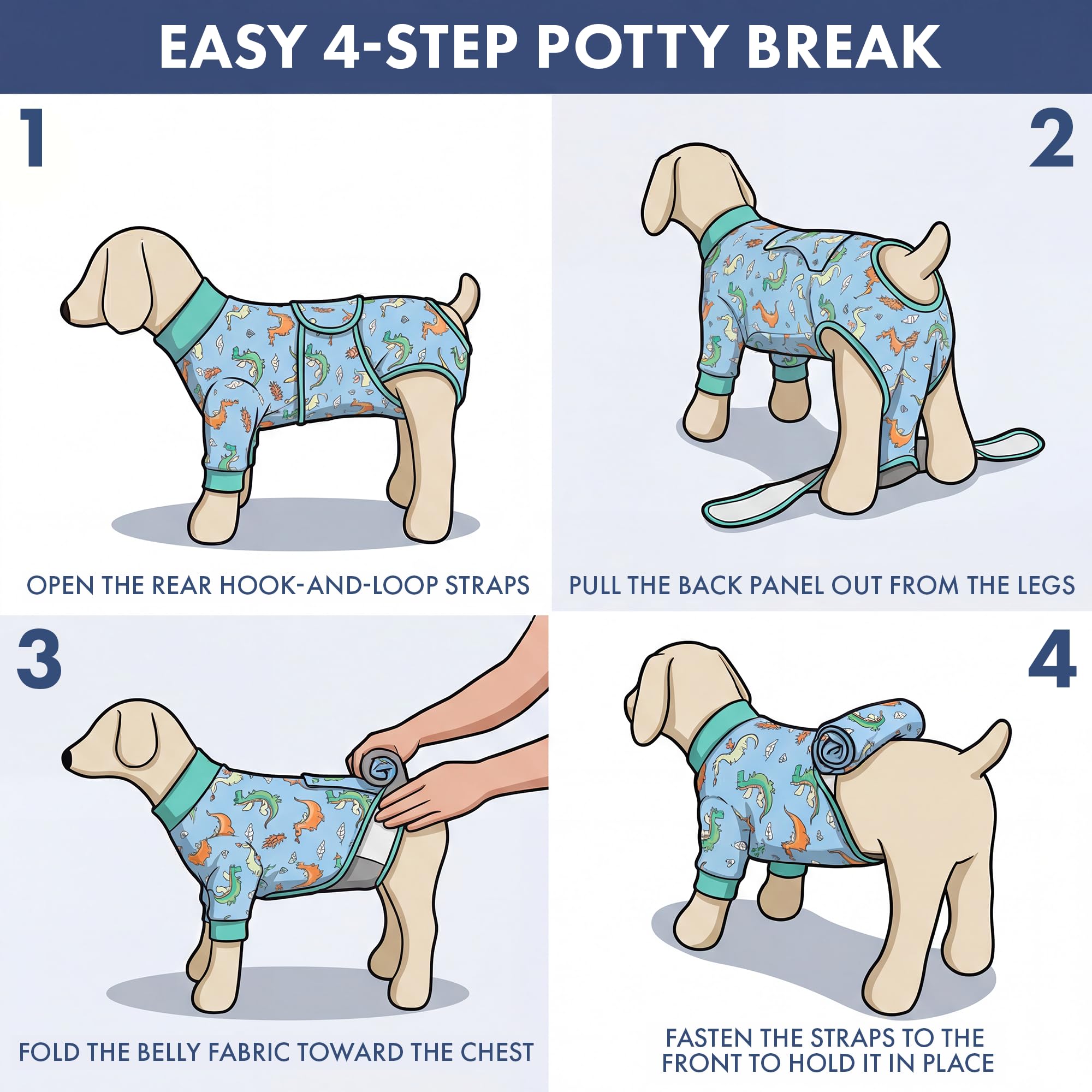Spark Paws Dog Surgery Recovery Suit – Dog Recovery Suit After Surgery, Anti-Lick Dog Onesie, Abdominal Wound Protector, Soft Cone Alternative for Spay Neuter Male Female Pet Recovery - Dragons - 5XL