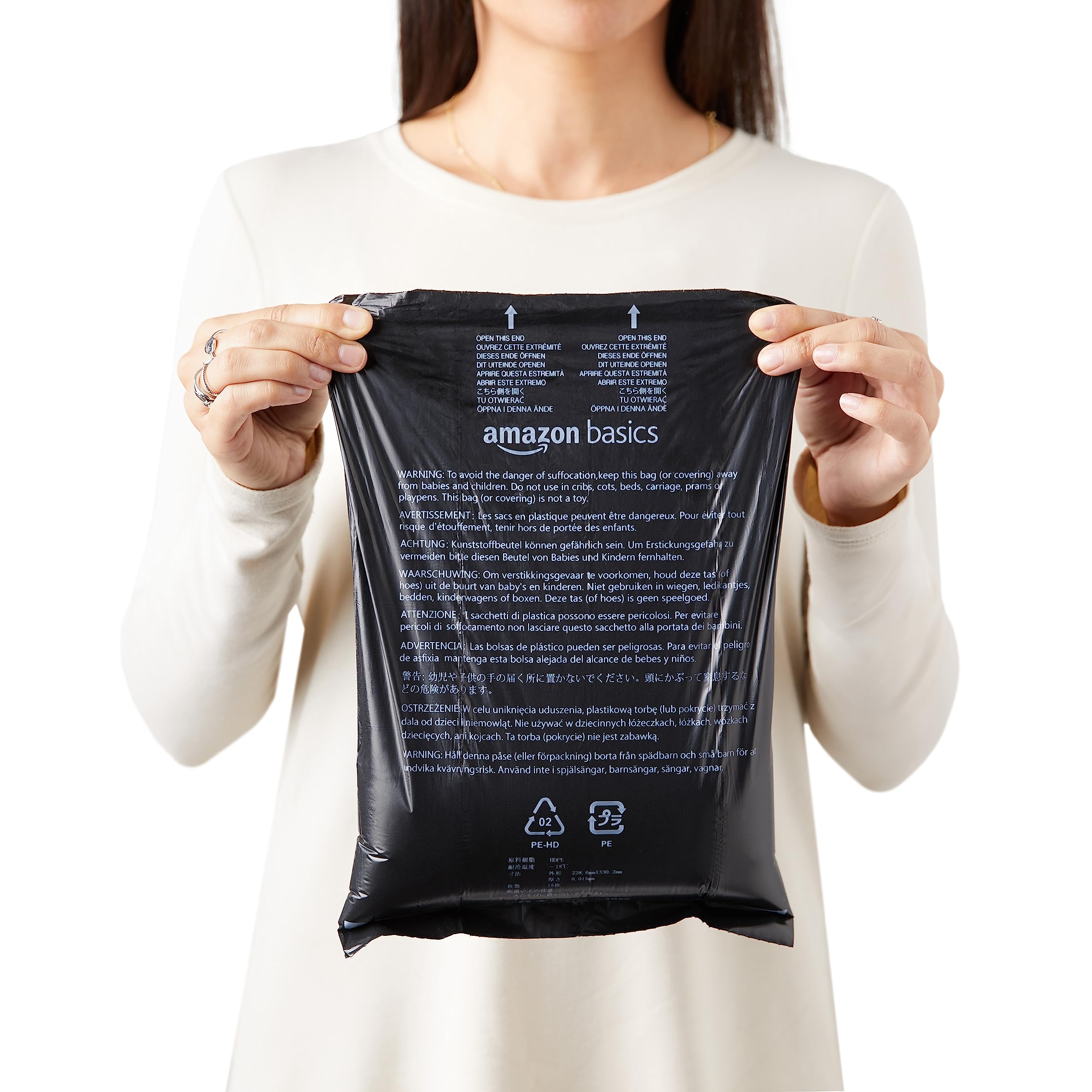 Amazon Basics Dog Poop Leak Proof Bags with Dispenser and Leash Clip, Unscented, 13" x 9", 900 Count (60 Rolls)