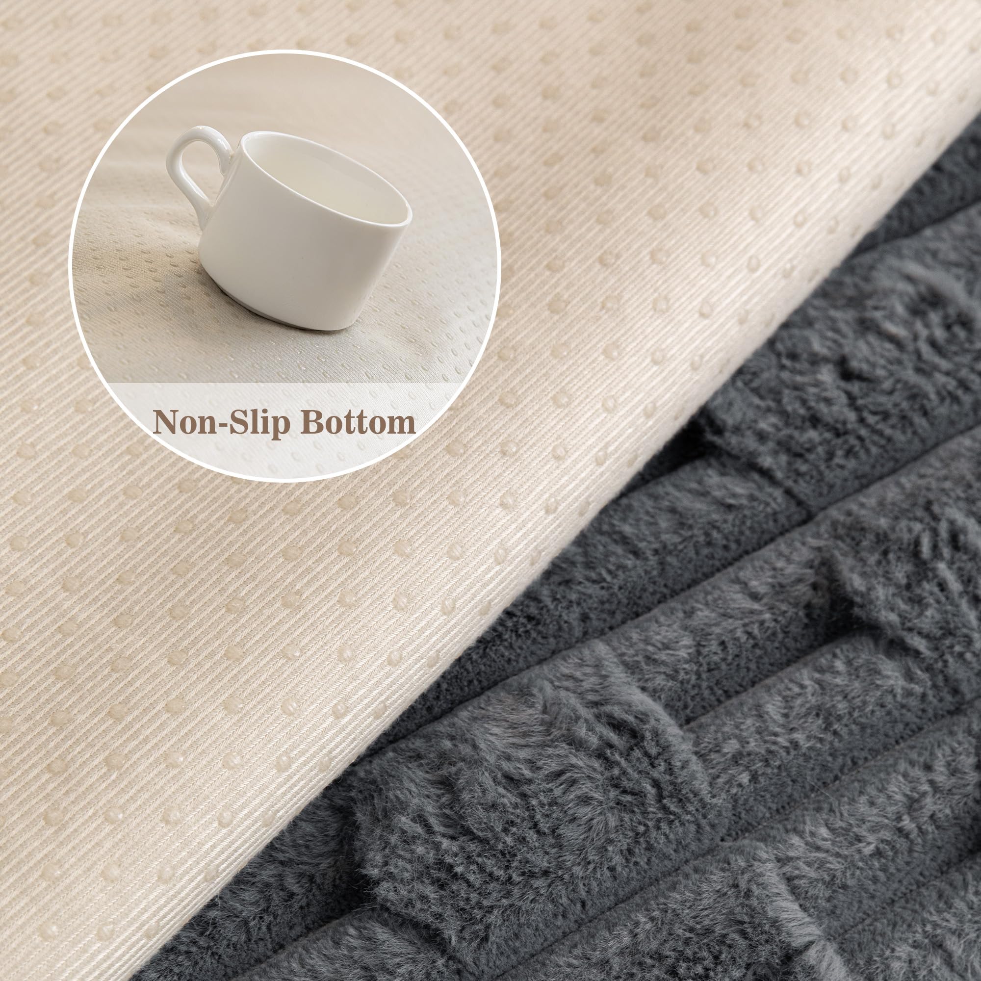 MYSKY HOME 100% Waterproof Couch Cover for Dog, Plush Pet Couch Covers for Sofa Washable, Couch Covers for 2 Cushion Sofa Pet Friendly, Non-Slip Sofa Covers Slipcover Protector, Dark Grey, 35"x63"