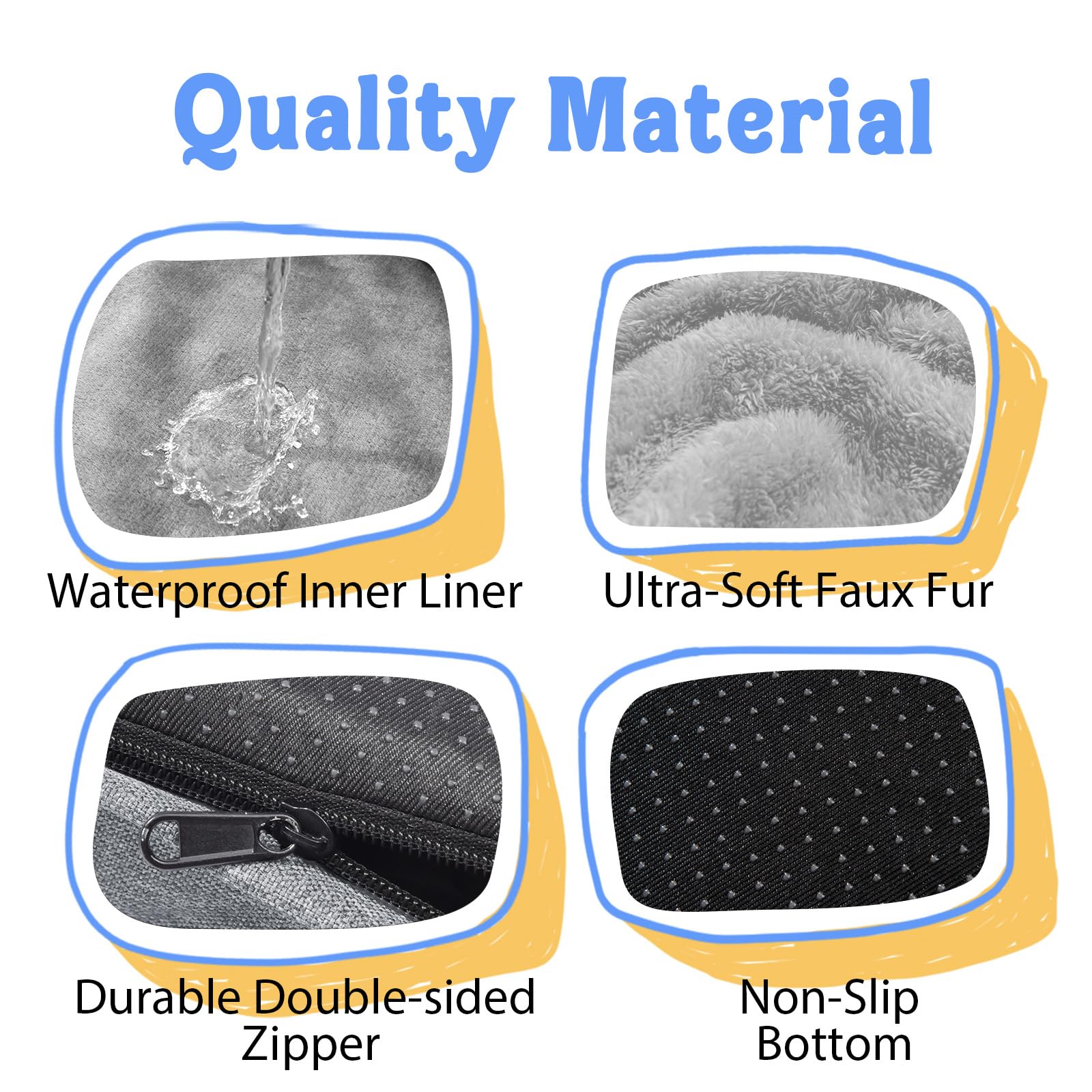 Orthopedic Removable Large Dog Bed -XL Large Dog Bed with Washable Cover and Removable Bolsters Non-Slip Bottom & Waterproof Pet Bed Sofa