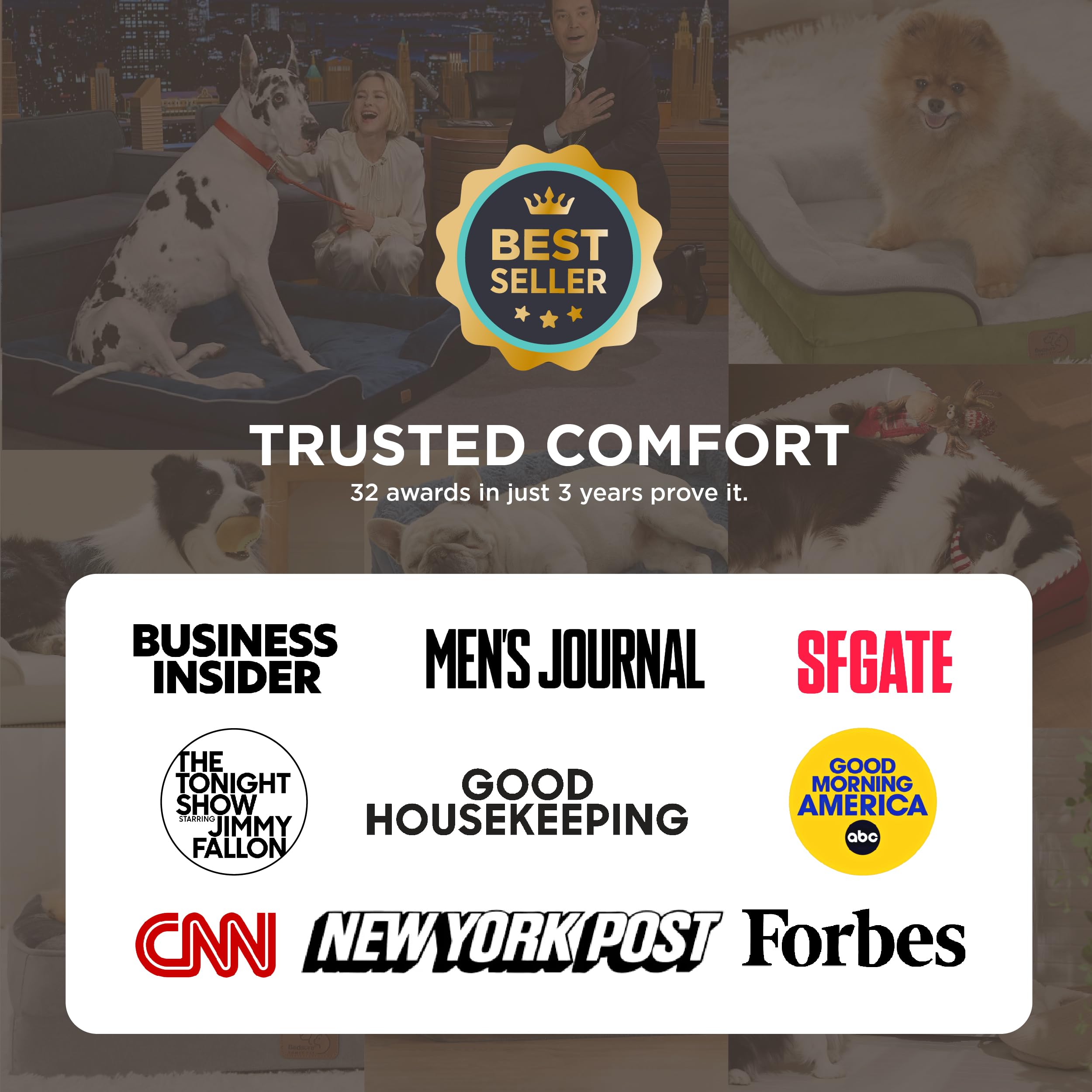 Bedsure Self Warming Orthopedic Dog Beds Large Sized Dog - Washable Large Dogs Bed Waterproof, Big Comfort Dogs Couch Sofa with Removable Cover, Pet Bed with Nonskid Bottom, Grey, Non-Electric