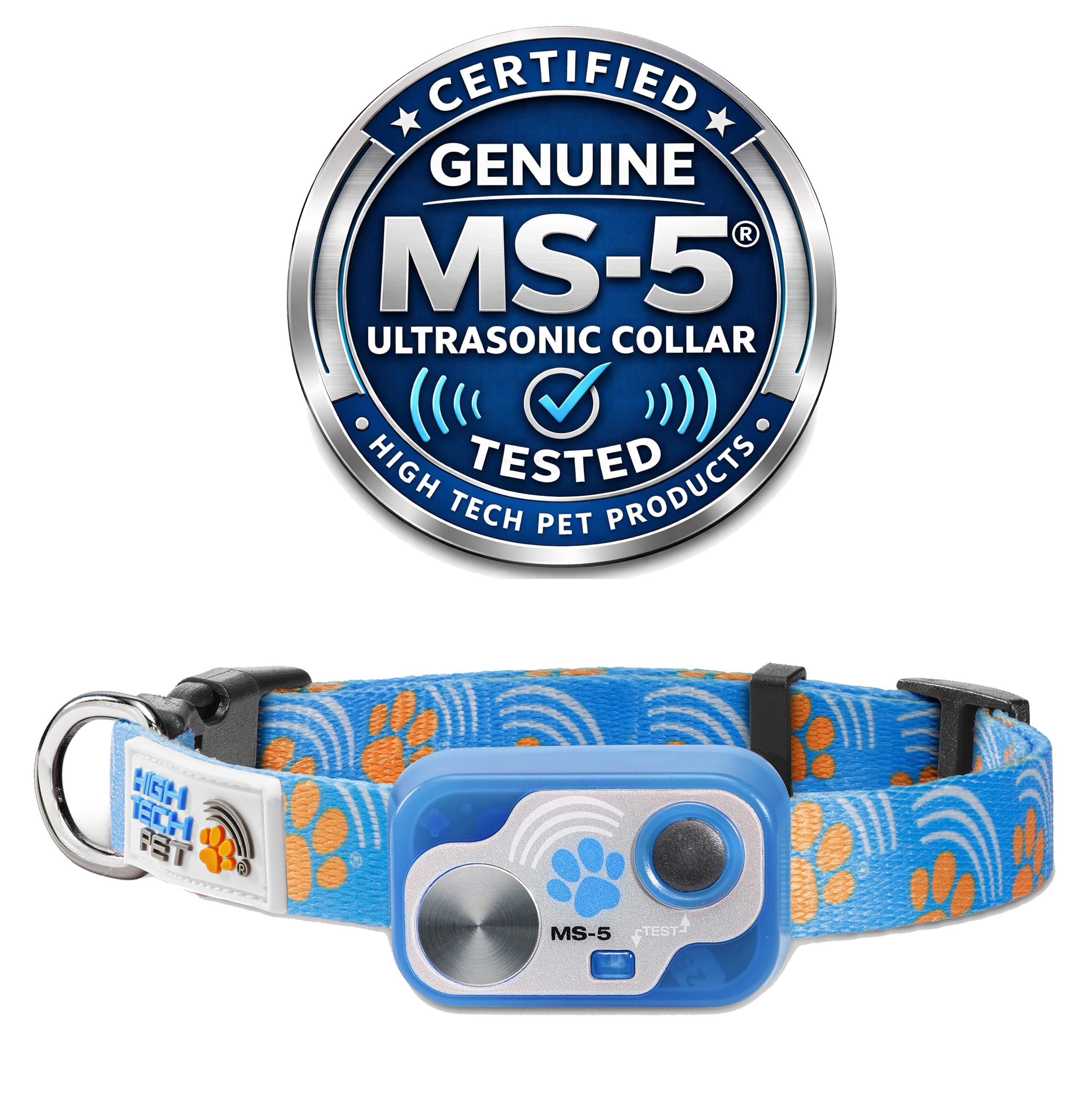 Genuine MS-5® Designer Series Automatic Pet Door Collar Tested & Certified by High Tech Pet for Dogs and Cats - Complies with Power Pet Door Performance Warranty, Waterproof (PAW, Dog)