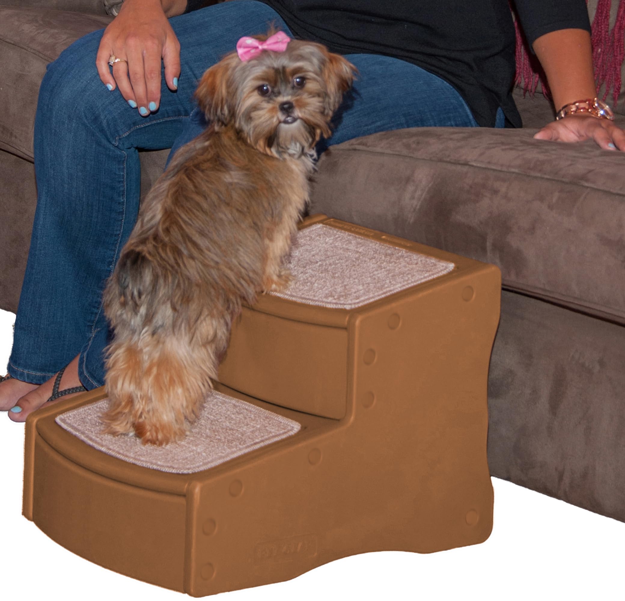 Pet Gear Easy Step II Pet Stairs, 2 Step for Cats/Dogs up to 75-pounds, Portable, Removable Washable Carpet Tread, No Tools Required