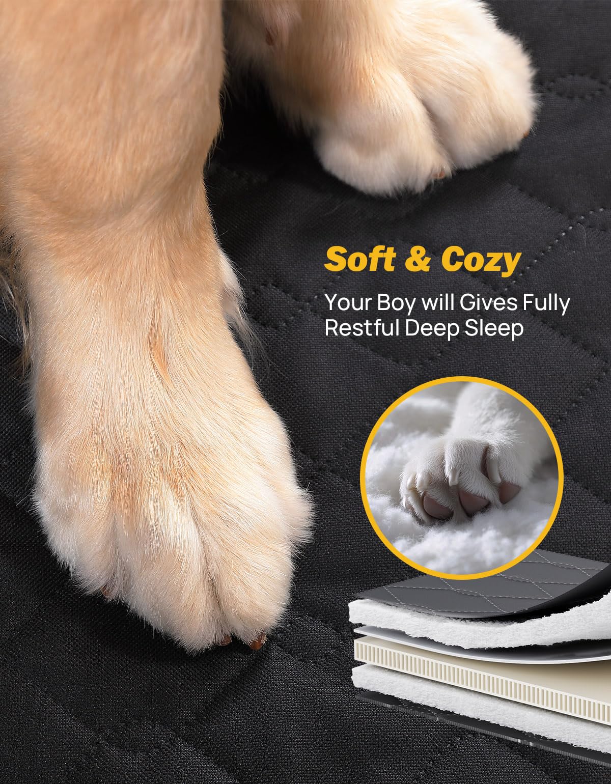 JOYTUTUS Back Seat Extender for Dogs with Dog Cooling Mat, Car Seat Cover with Hard Bottom, Back Seat Pet Cover for Summer or Hot Days Sleeping, Waterproof Dogs Hammock for Car Truck SUV
