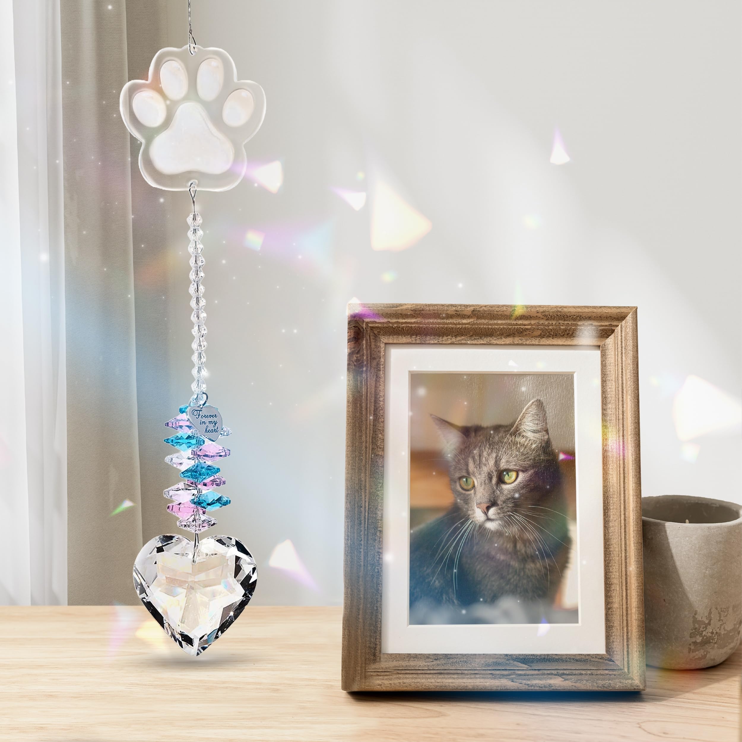 Dog Memorial Gifts for Loss of Dog Pet Sympathy Gift Suncatcher, Dog Memorial Gifts, Loss of Pet Memorial Keepsake - Dog Bereavement Gift - Clear