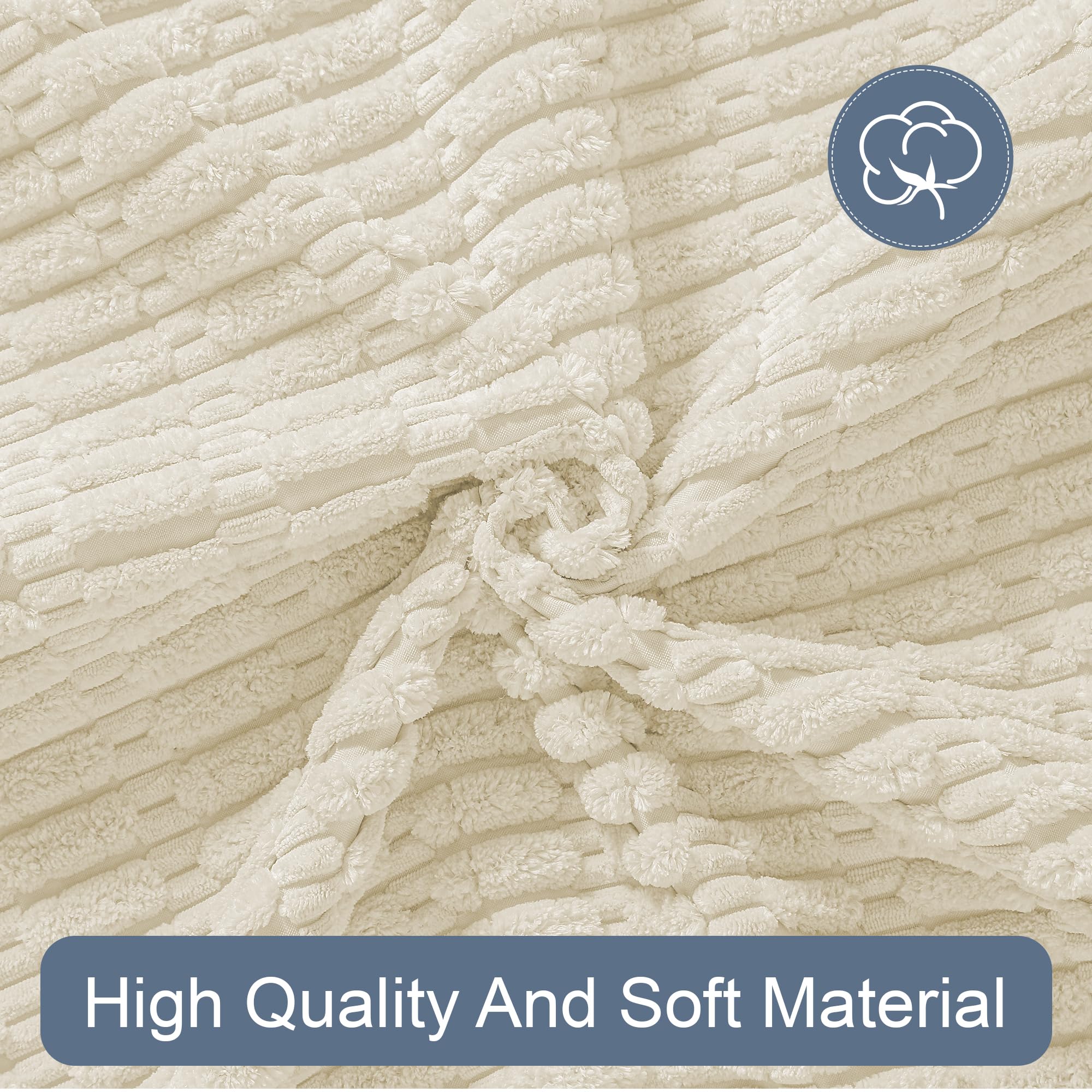 Sinotalent Waterproof Couch Cover for Dogs Washable, Non Slip Back Sectional Sofa Covers for 3 Cushion Couch Pet Friendly, Soft Dog Bed Cover. (Cream White, 30" x 53")