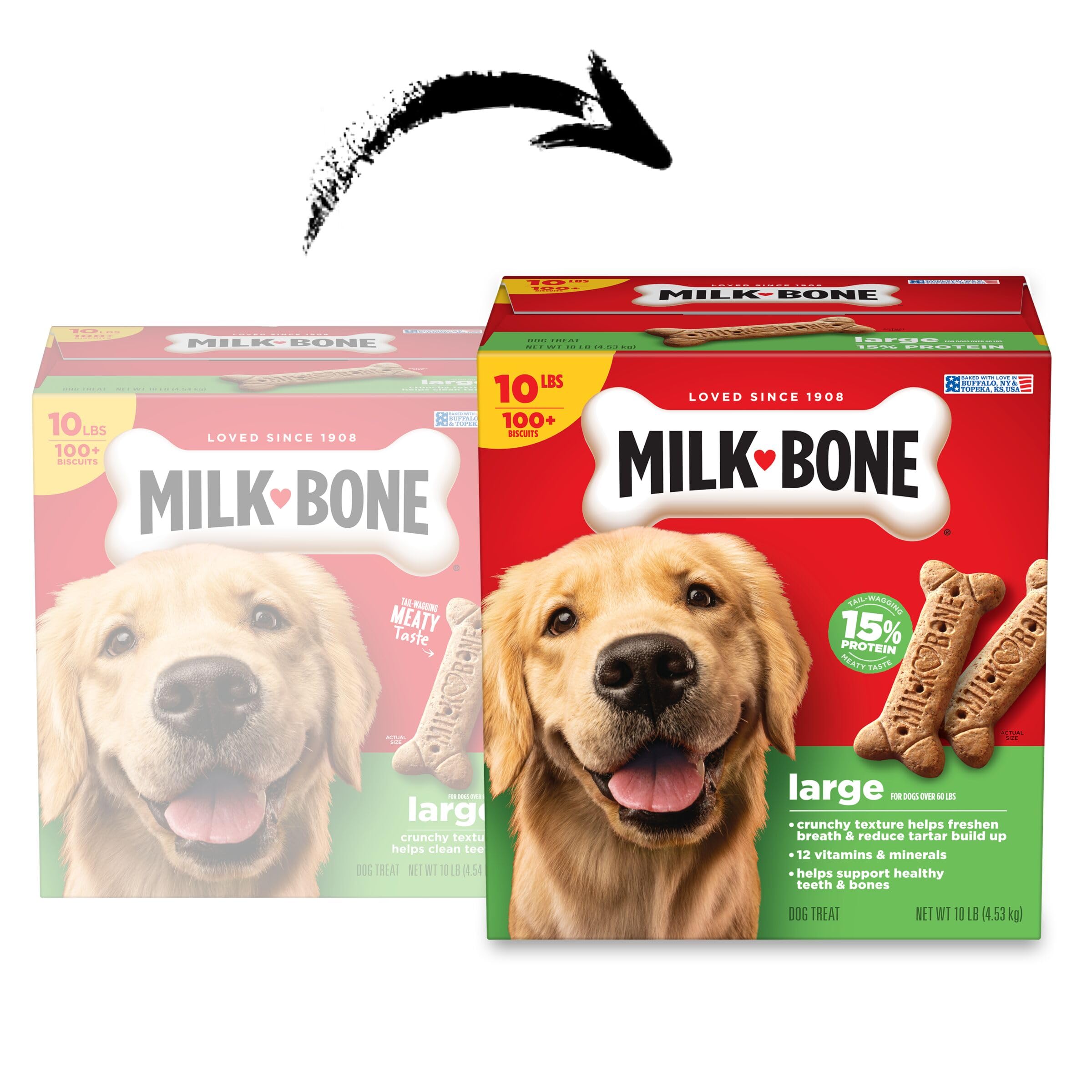 Milk-Bone Original Dog Treats Biscuits for Large Dogs, 10 Pounds (Packaging May Vary)