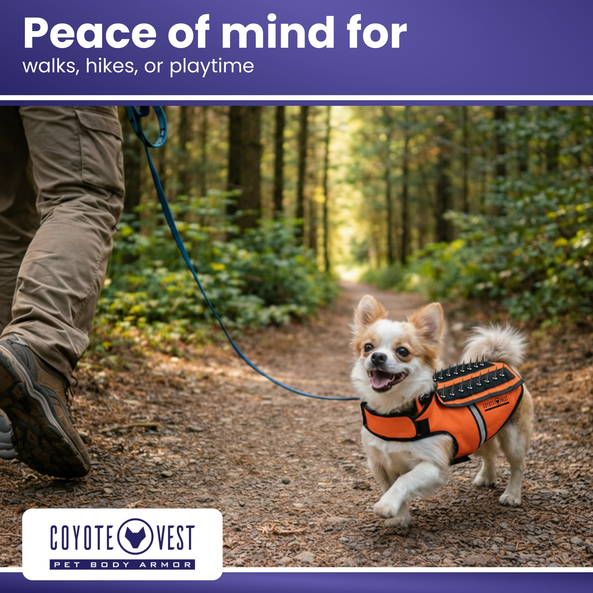 CoyoteVest HawkVest Dog Harness Bundle | Includes SpikeVest & HawkShield Release Pad | Stab-Resistant Protection from Coyotes, Aggressive Dogs & Birds of Prey | Made in USA
