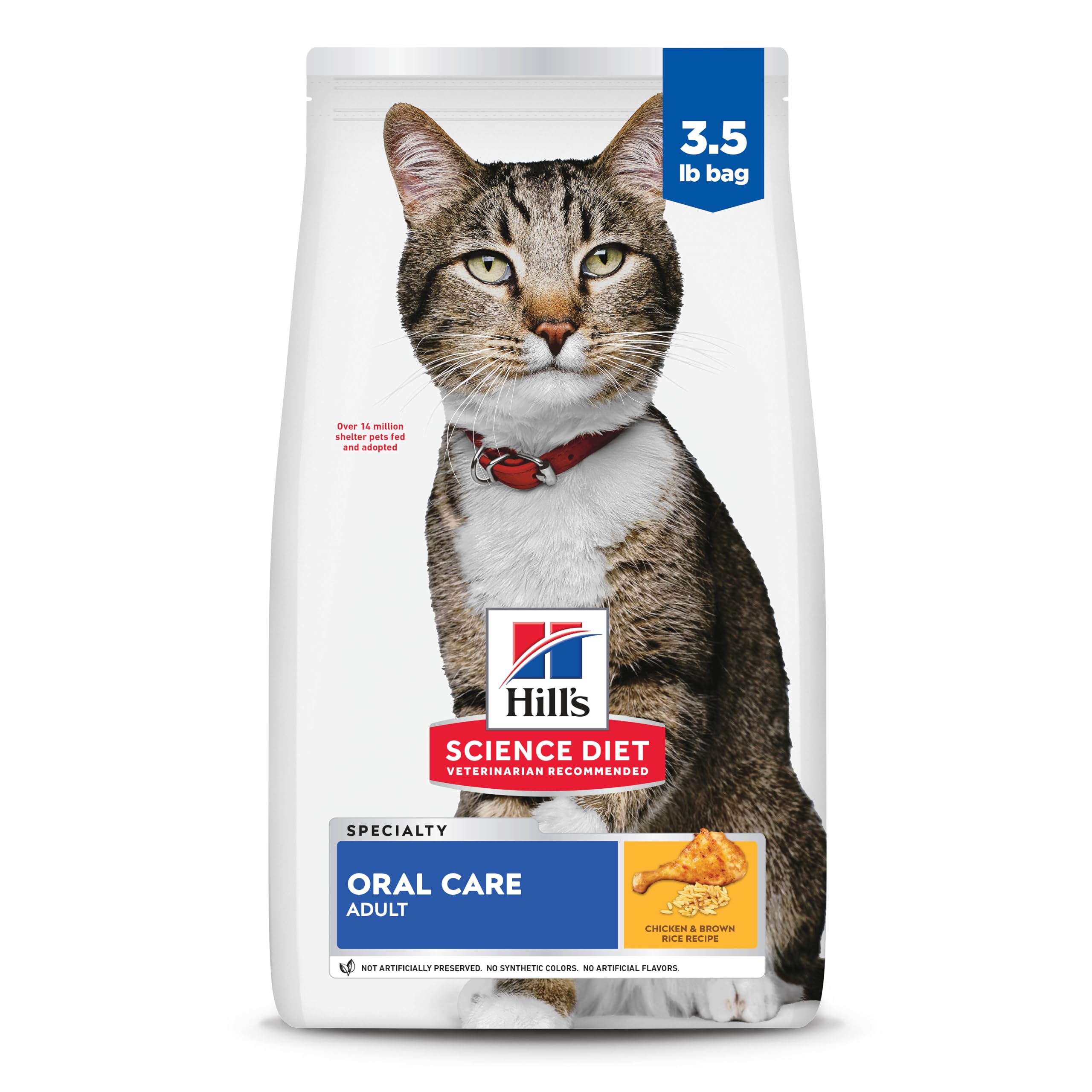 Hill's Science Diet Adult Oral Care Dry Cat Food, Chicken, 3.5 lb. Bag