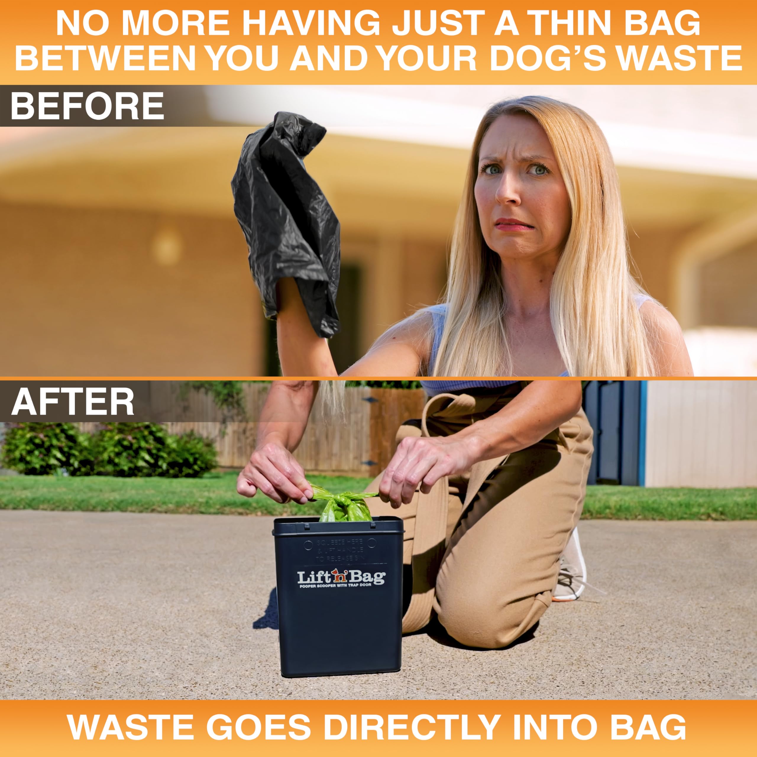Neater Pet Brands Lift N' Bag Dog Pooper Scooper with Bag Attachment | 195 Bags | Dog Pooper Scooper for Yard & Walks | One-Hand Use | Heavy Duty Poop Scoop for Small to Large Dogs