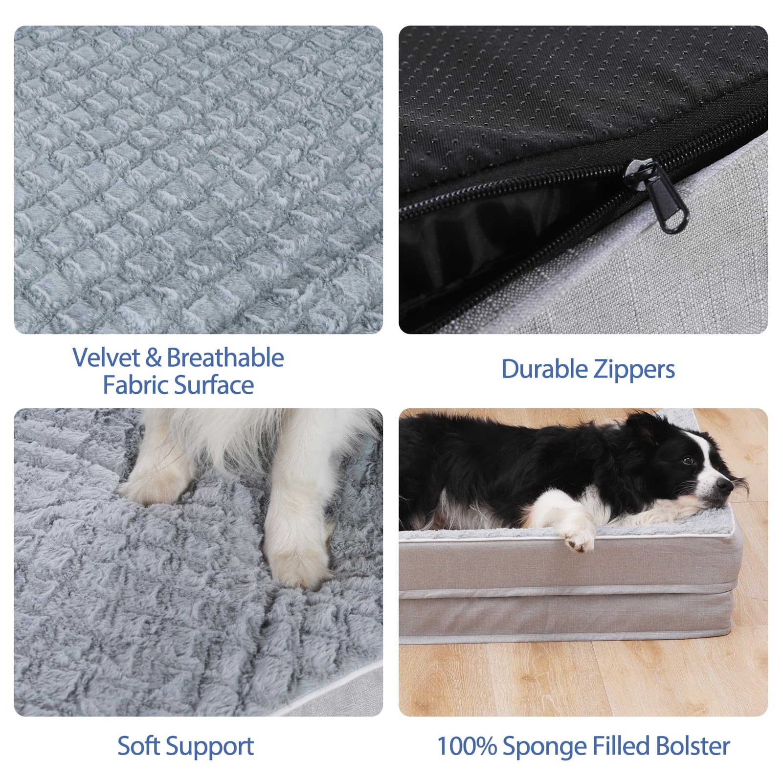 Chez Paw Orthopedic Dog Bed for Extra Large Dogs, XL Dog Beds with Comfy Bolsters, XLarge Waterproof Dog Bed with Removable Washable Cover and Nonskid Bottom, Pet Couch Bed for Extra Large Dogs