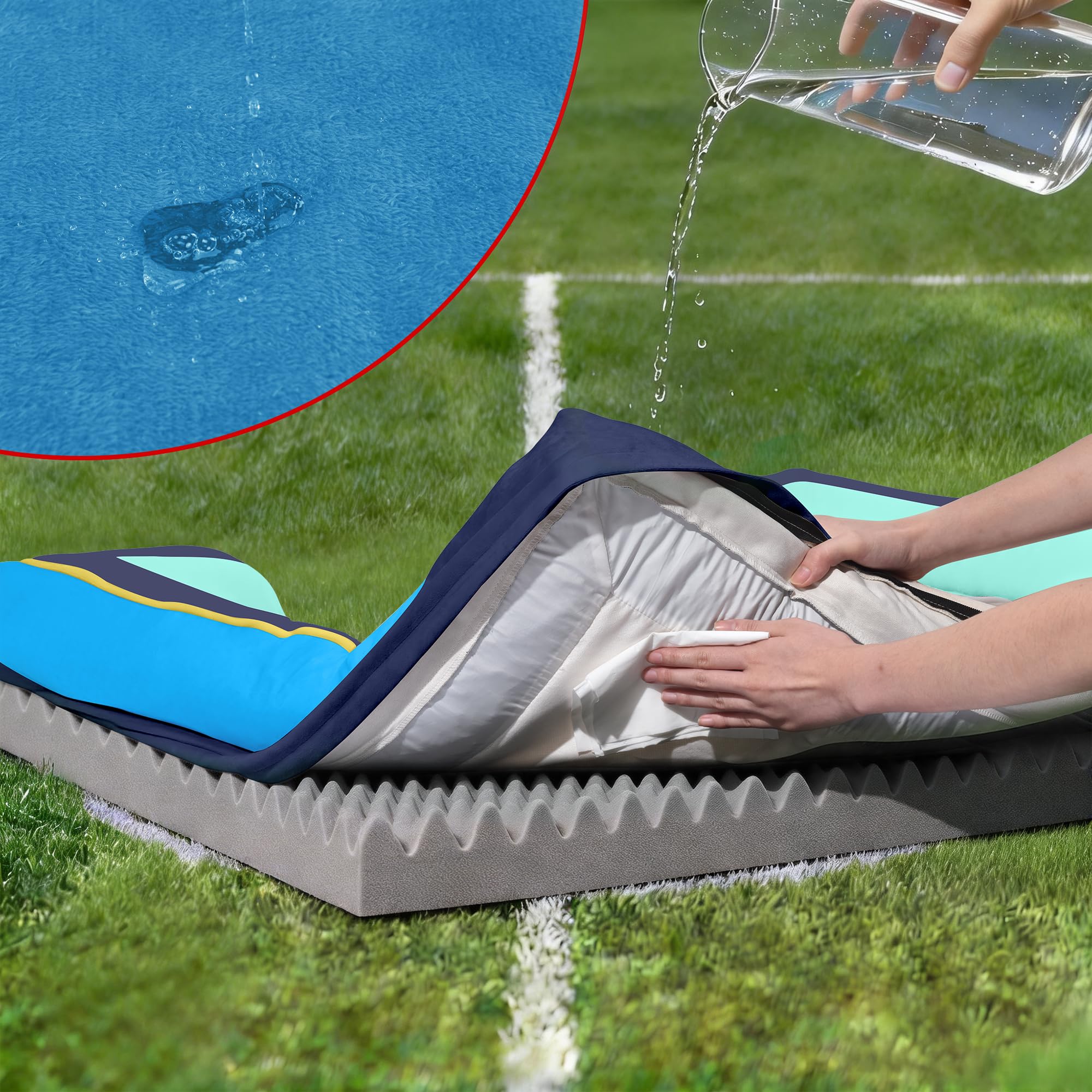 Comfort Expression Orthopedic Dog Bed for Extra Large Dogs 42x30 Inch, Waterproof Egg Crate Foam XL Pet Bed with Bolsters, Dog Couch with Washable Cover & Non-Slip Bottom, New Jersey