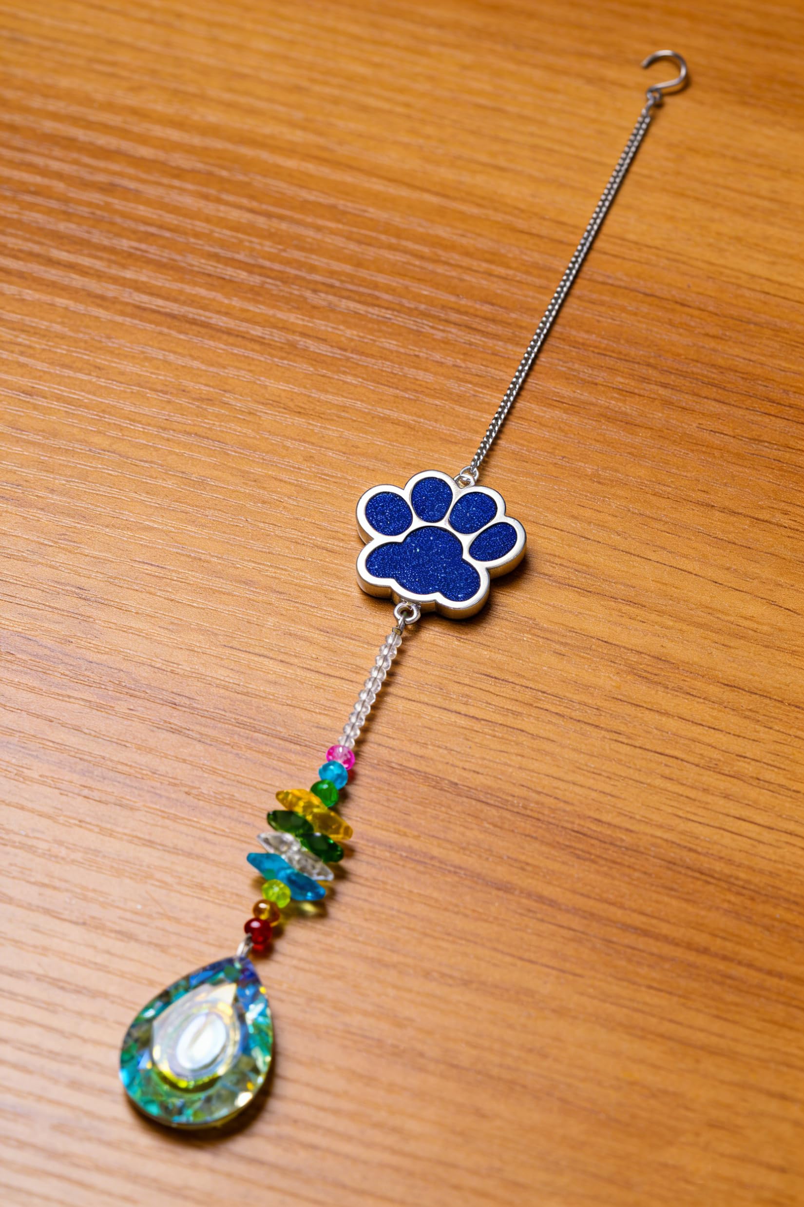 Pet Memorial Suncatcher, Dog Passing Away Gifts,Loss of Dog Sympathy Gift,Dog Memorial Gifts,Crystal Suncatcher Pet Sympathy (Blue, B)
