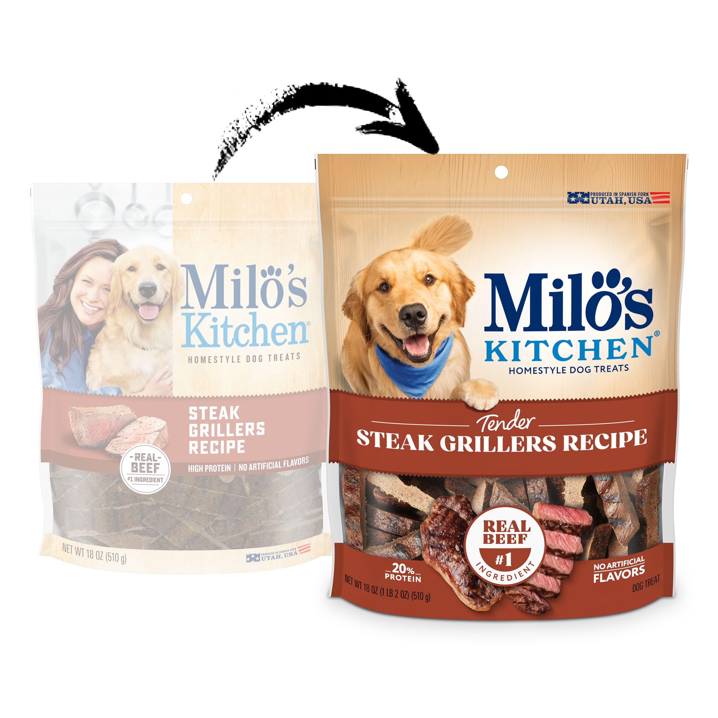 Milo’s Kitchen Steak Grillers Recipe Dog Treats, 18 Oz. Bag