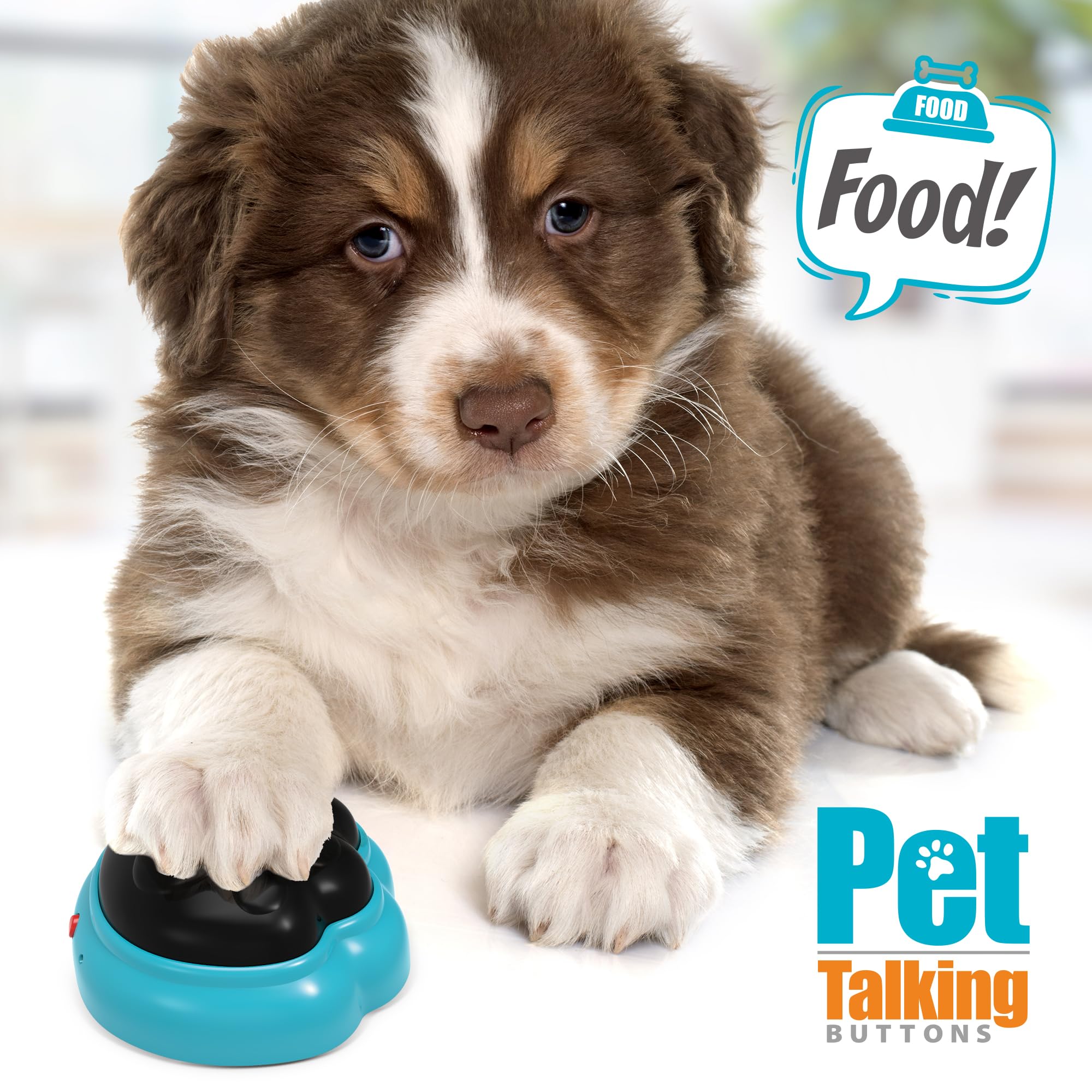 Dog Buttons for Communication, 4 Pcs Recordable Dog Talking Button Set,Gifts,Games&Stuff for Dogs-Speaking Button for Dog Training,Teach Your Dog to Communicate Through Words,Buttons with Light