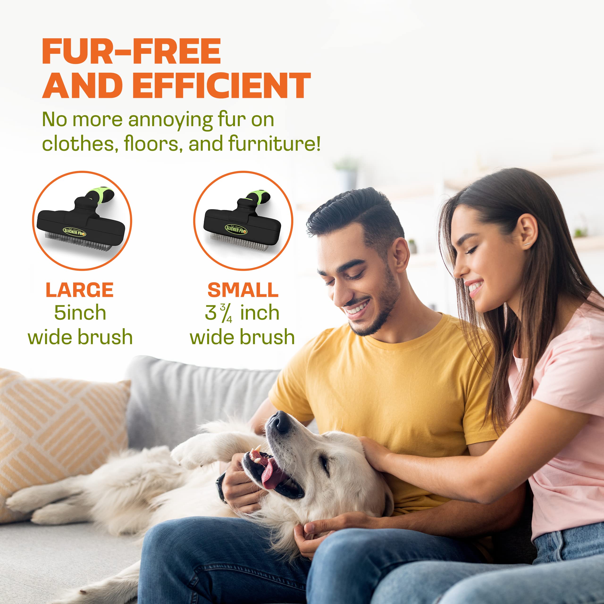 The Pet Portal Self Cleaning Dog Brush for Shedding Slicker Brush Cat Long Haired Pet Brush Grooming Deshedding Supplies - Small Pets