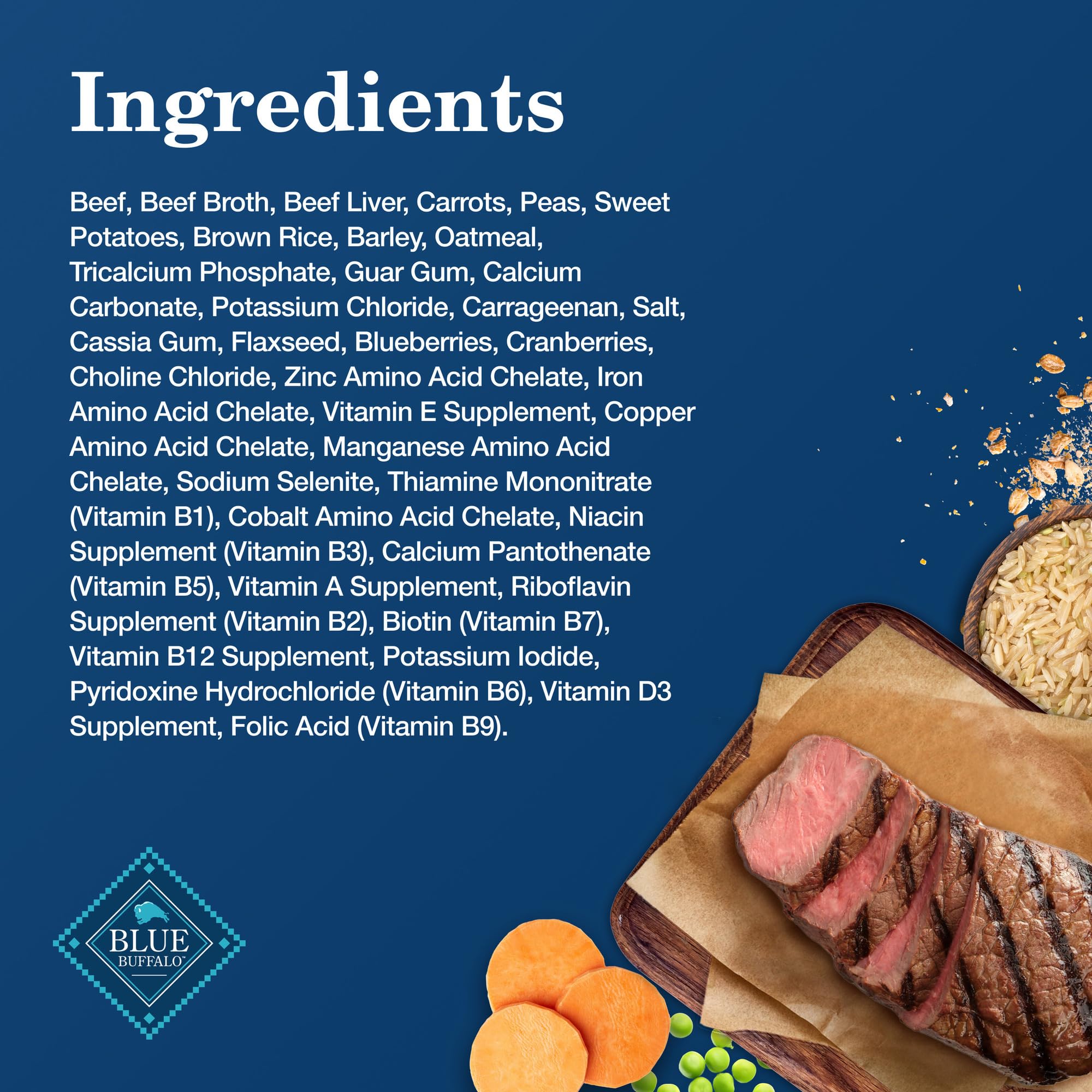 Blue Buffalo Homestyle Recipe Adult Wet Dog Food, Made with Natural Ingredients, Beef Dinner with Garden Vegetables, 12.5-oz Cans (12 Count)