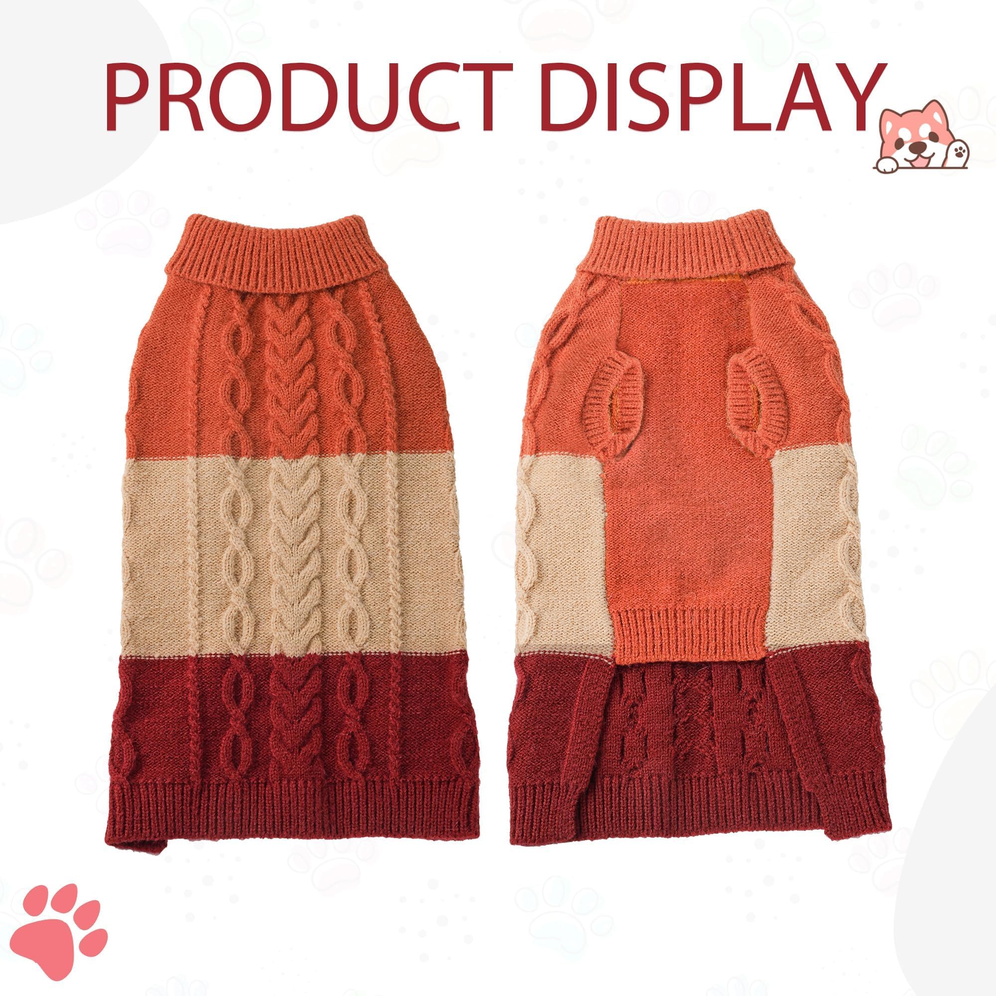 NACOCO Dog Sweater Color Block - Halloween Cat Knitted Clothes Pet Fashion Sweatshirt Soft Vest Thickening Winter Warm Knitwear Outfits Apparel for Small Medium Dog Puppy Kitten(Pink, L)
