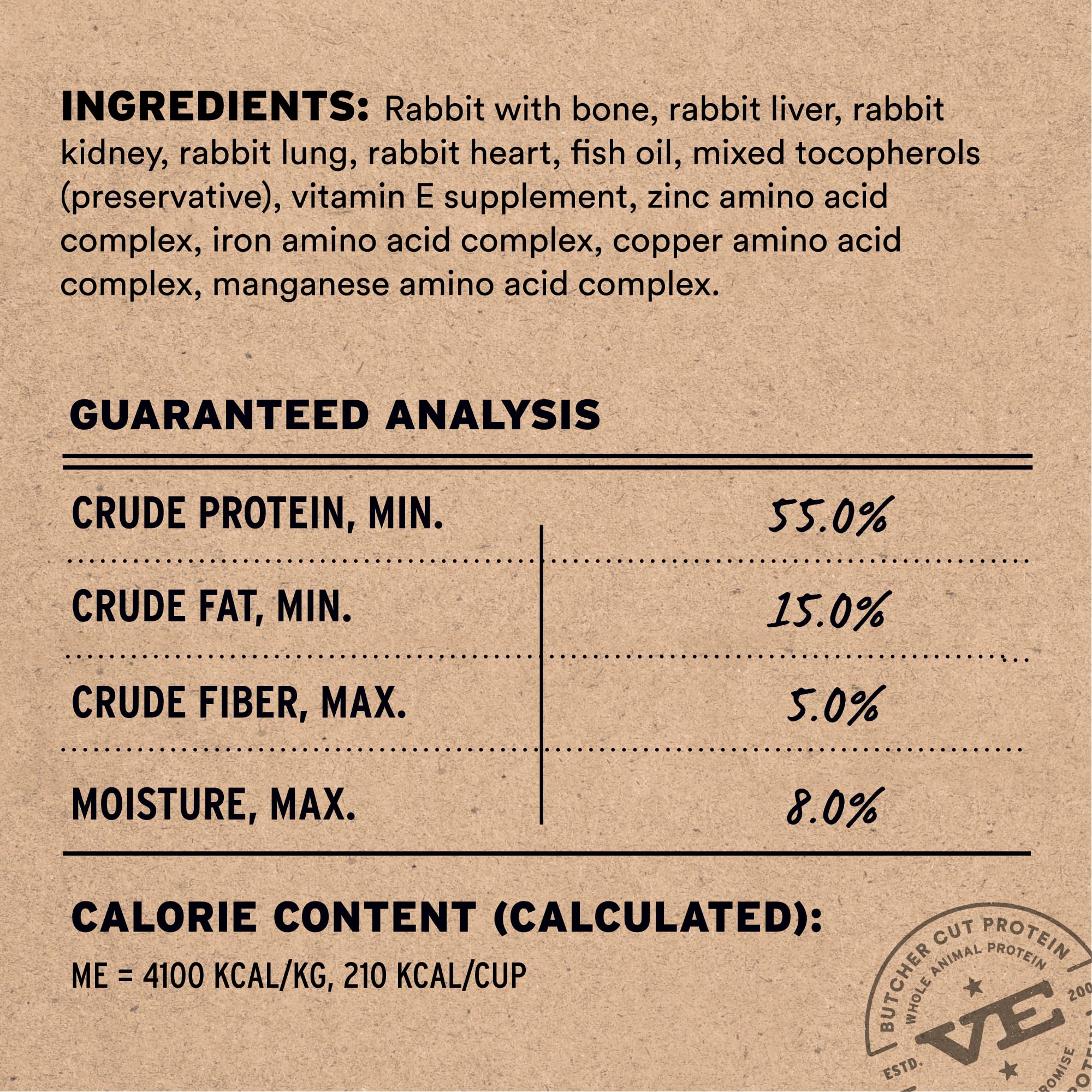 Vital Essentials Freeze Dried Dog Food, Raw Rabbit Crunchy Mini Nibs | Complete Meal or Topper | 96% Rabbit, Organs & Bone | Limited Ingredient, High Protein, Grain Free Dry Dog Food | 25 oz Bag