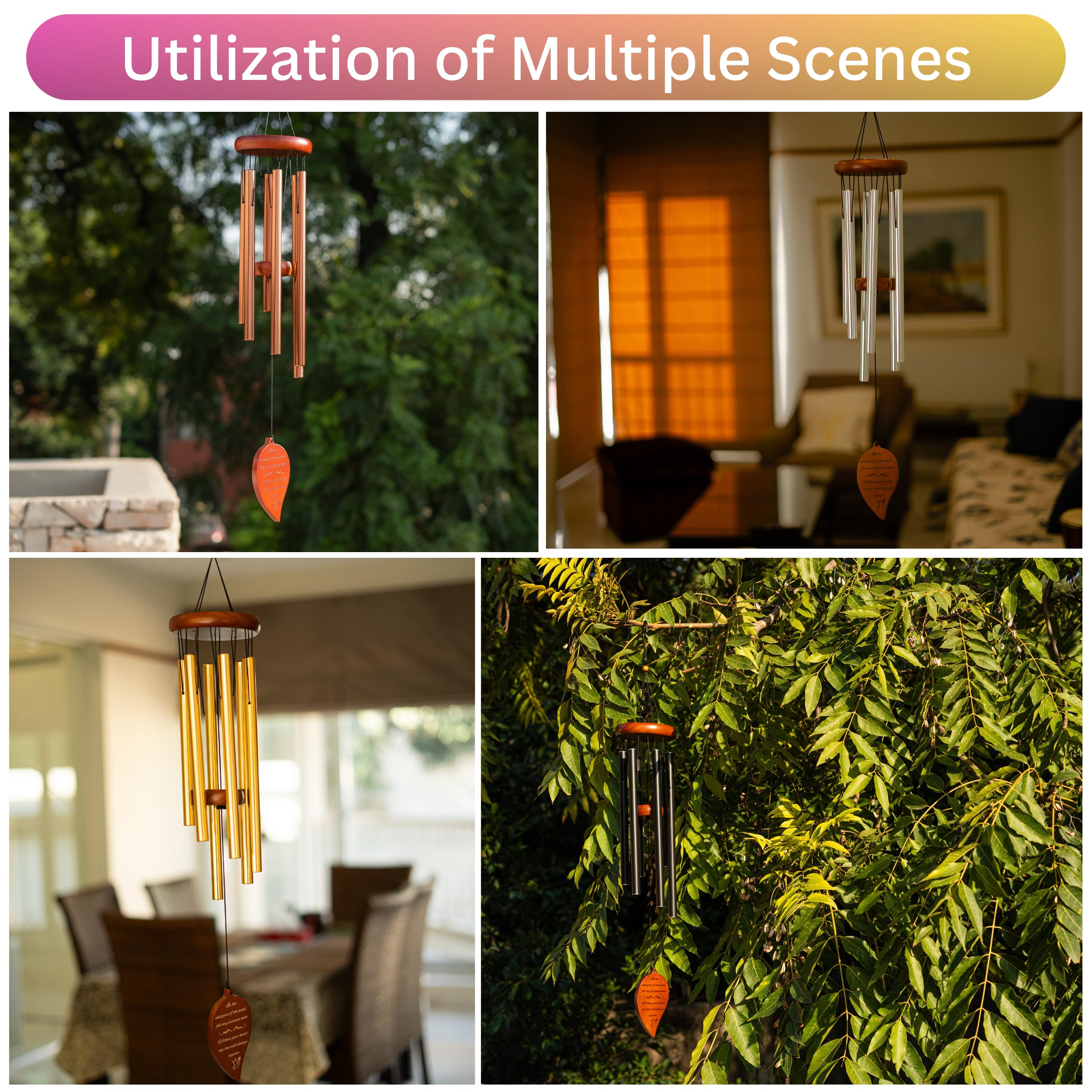 WindsPlay Pet Memorial Wind Chimes For Dogs - 32.5" Pet Remembrance Wind Chime - Dog Memorial Gifts For Loss Of Dog - Prime Bereavement Gift Idea For Loss Of Cat Sympathy Gift - Bereavement Gifts Dogs
