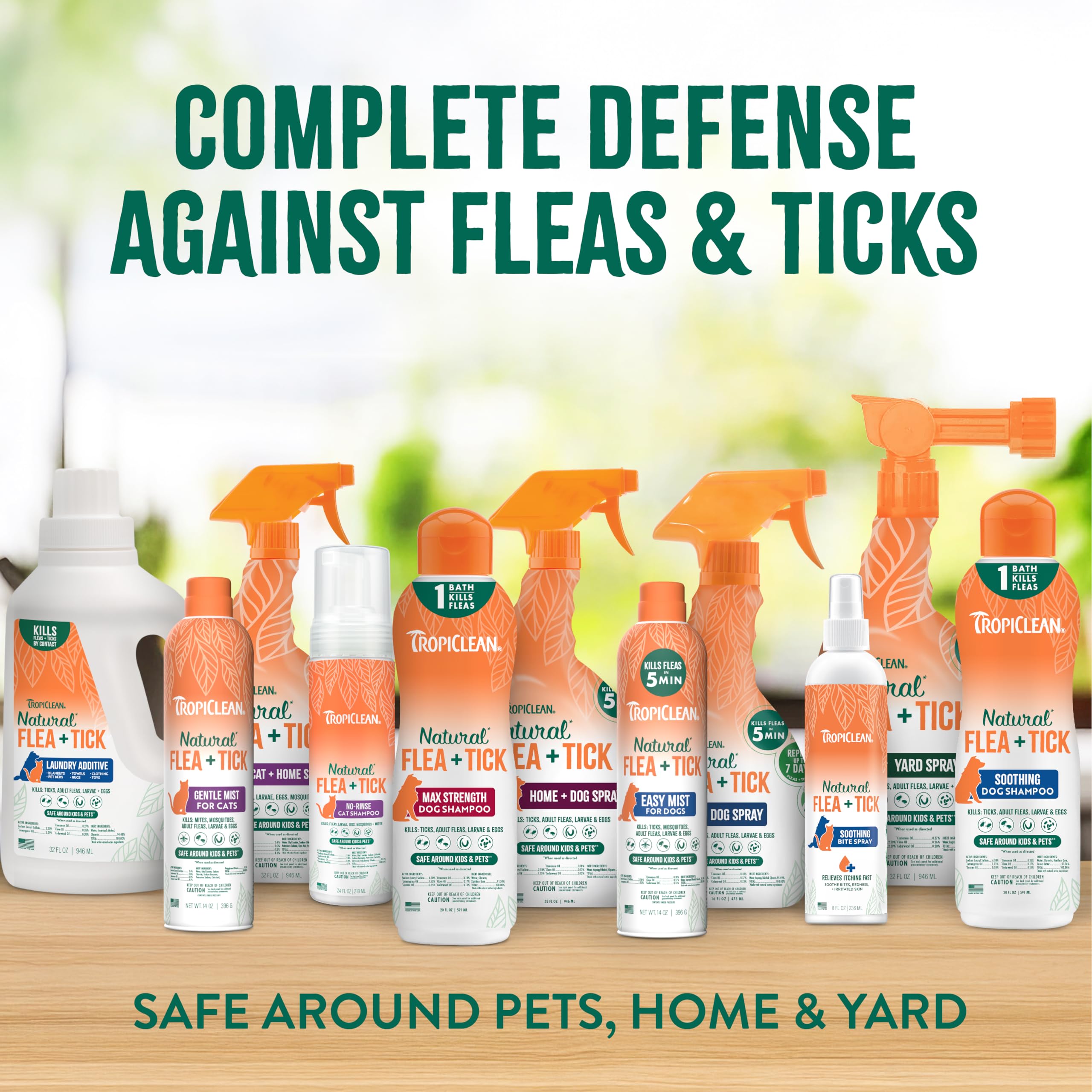 TropiClean Natural Flea & Tick Max Strength Shampoo & Bedding Spray Bundle, Dog Shampoo, Flea & Tick Treatment Protects & Repels - Made in USA