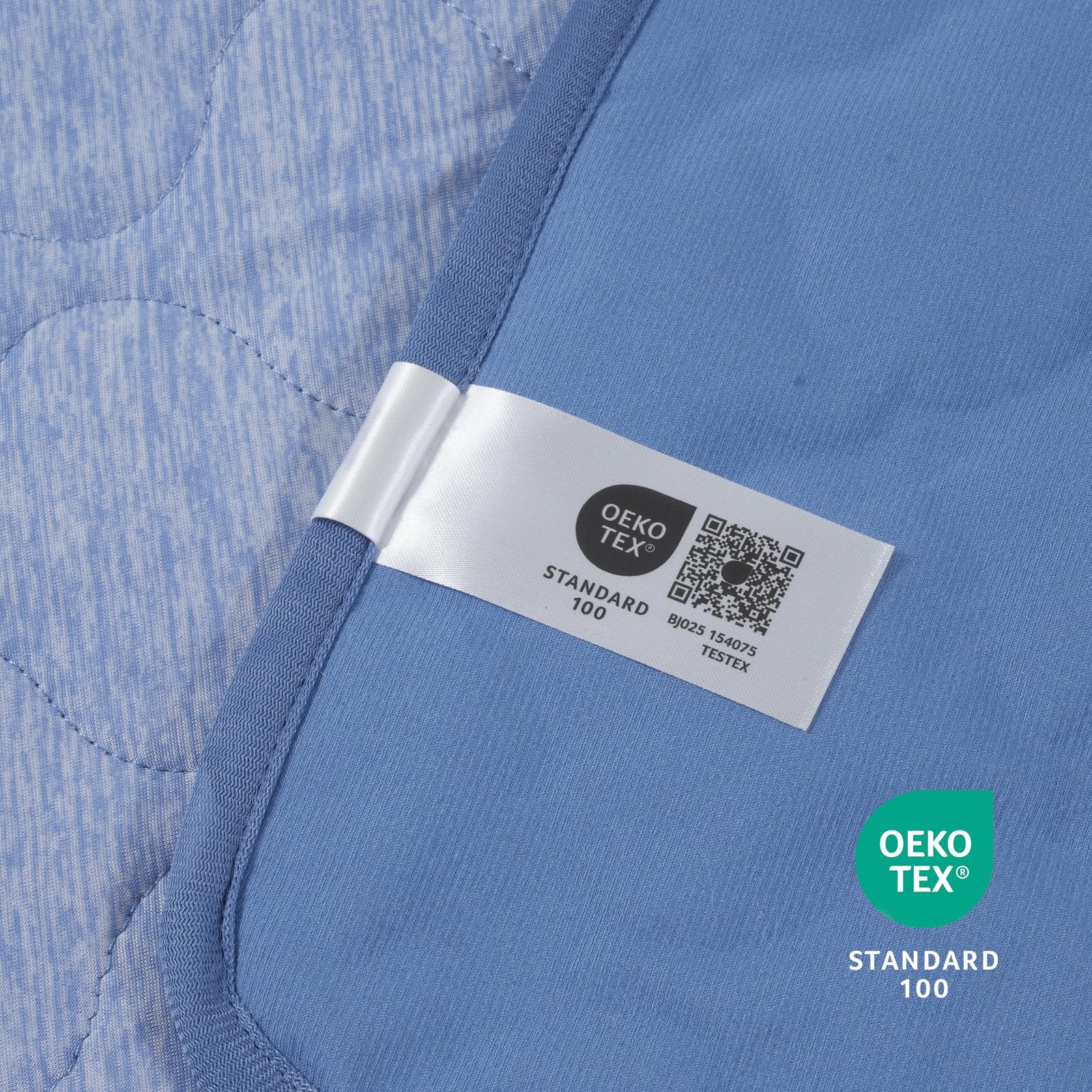 Cozy Bliss Deluxe Leakproof Cooling Blanket for Medium Dogs Q-Max 0.46, Soft & Durable Washable Pet Cooling Mat for Hot Weather, Livingroom, Pet Throw & Couch Protector for Cats, Haze Blue, 30"x40"